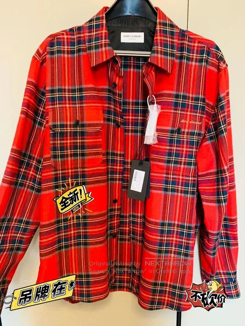 Saint Laurent Paris Saint Laurent Embroidered Flannel Shirt. Size US M / EU 48-50 / 2 - 1 Thumbnail