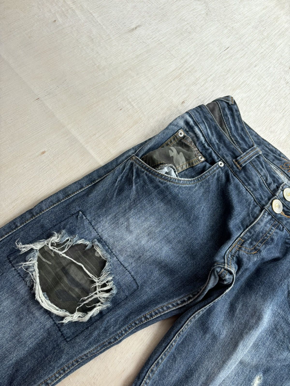 Hysteric Glamour × If Six Was Nine × Japanese Brand Distressed Denim Natural Leat Ifsixwasnine Style Jeans Size US 30 / EU 46 - 7 Thumbnail