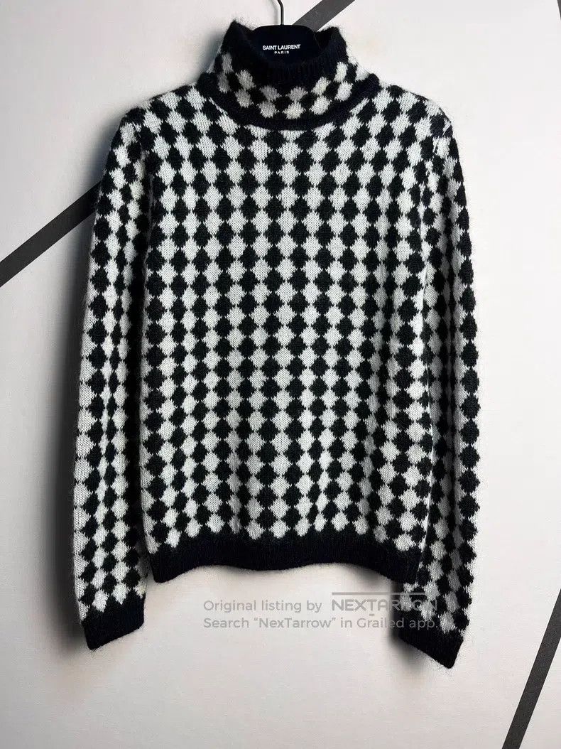 Saint Laurent Paris Saint Laurent Paris Black and White Houndstooth Wool Sweat Size US XS / EU 42 / 0 - 1 Thumbnail