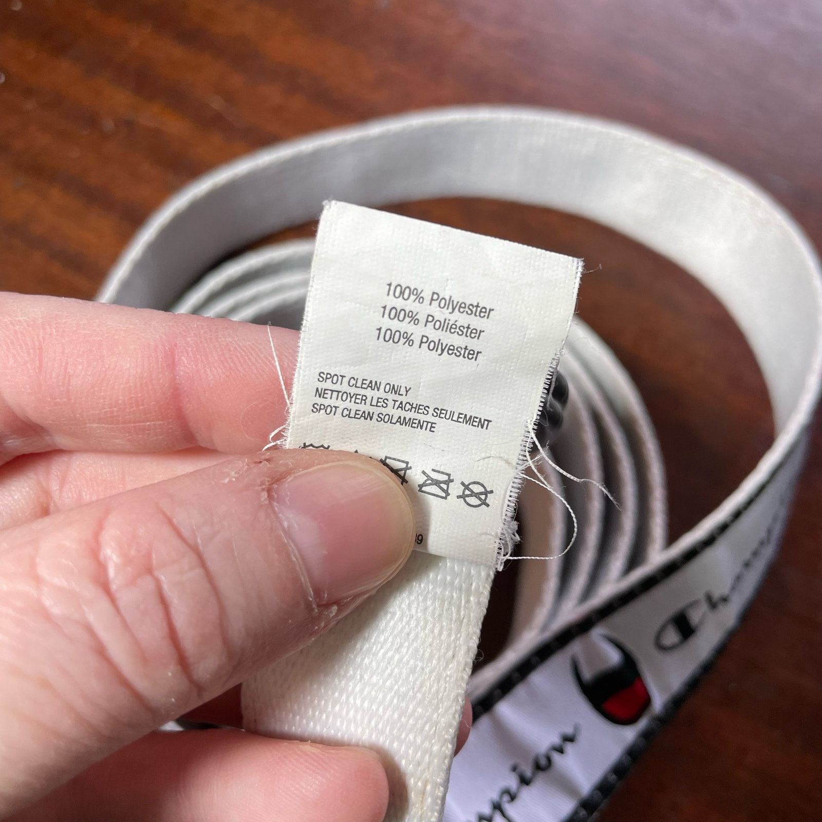 Champion Champion White Cadet Repeating Logo D-Ring Skinny Belt Size ONE SIZE - 4 Thumbnail
