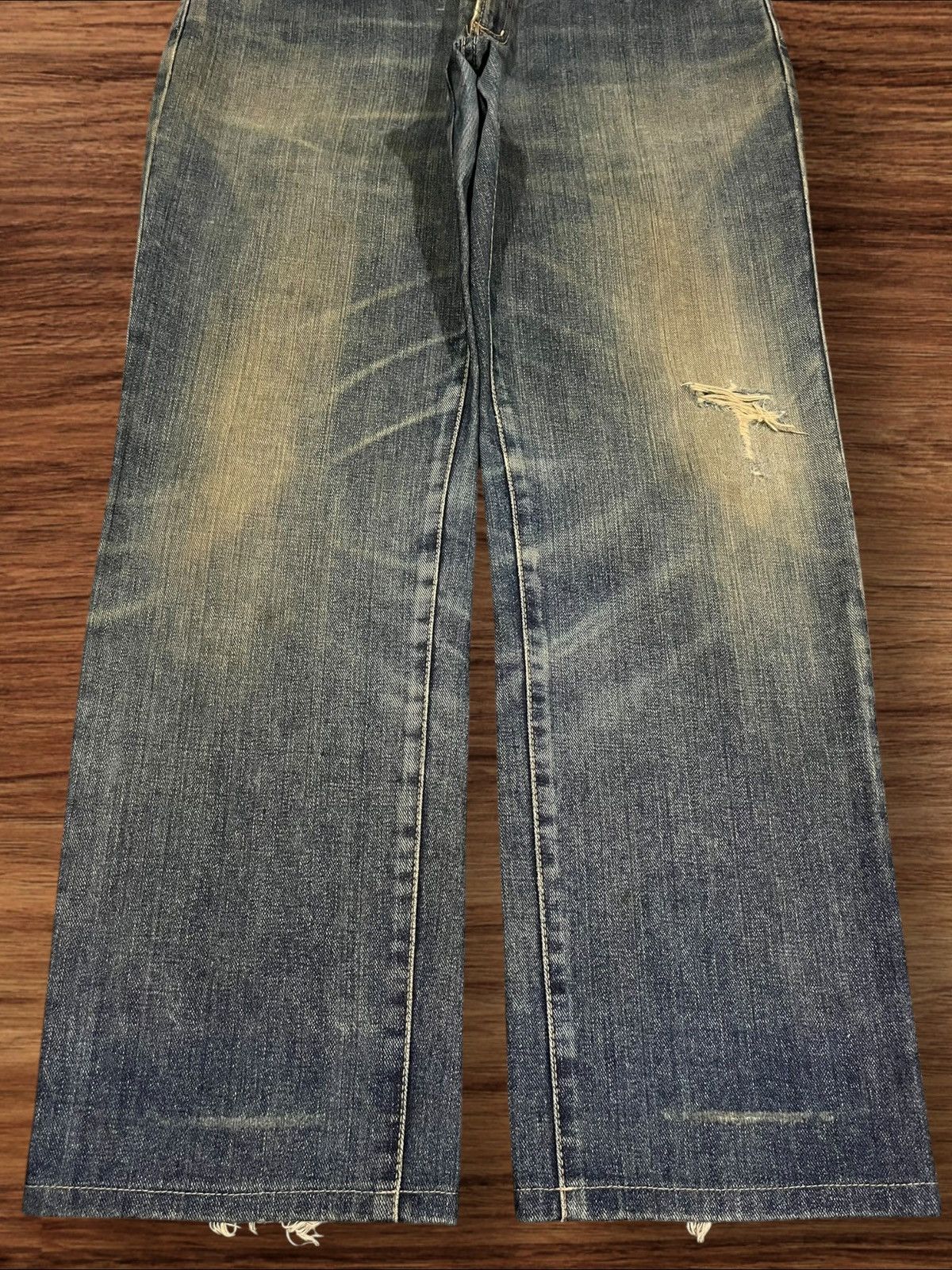 Edwin × Japanese Brand Vintage Japanese Brand Edwin Blue Mud Washed Distressed Jean Size US 32 / EU 48 - 9 Thumbnail