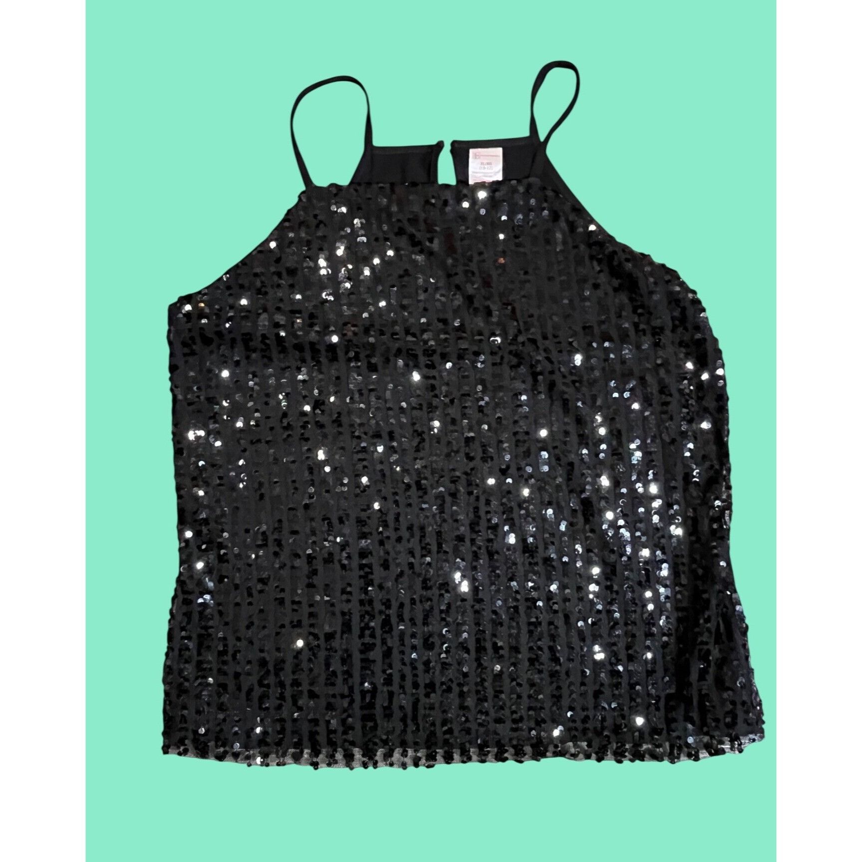 Other Black Sequin Tank Top With Keyhole Back - No Boundaries XL Size XL / US 12-14 / IT 48-50 - 3 Thumbnail