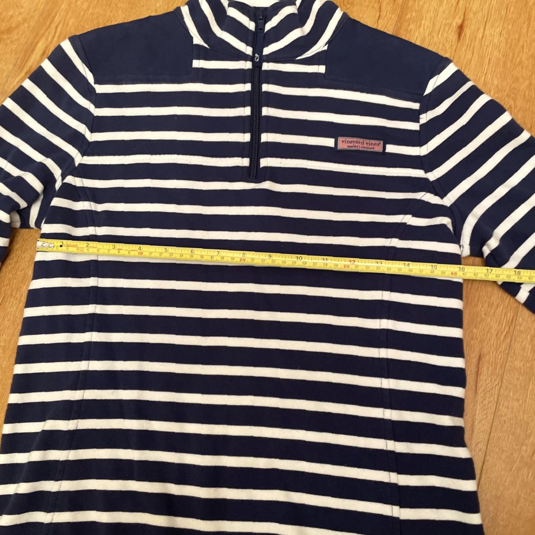 Vineyard Vines Vineyard Vines Shep Shirt XS Collared 1/4 Zip Sweatshirt Cotton Navy White Stripe Knit Long Sleeve Mock Neck Zip Logo USA Preppy Womens XS Size XS / US 0-2 / IT 36-38 - 6 Thumbnail