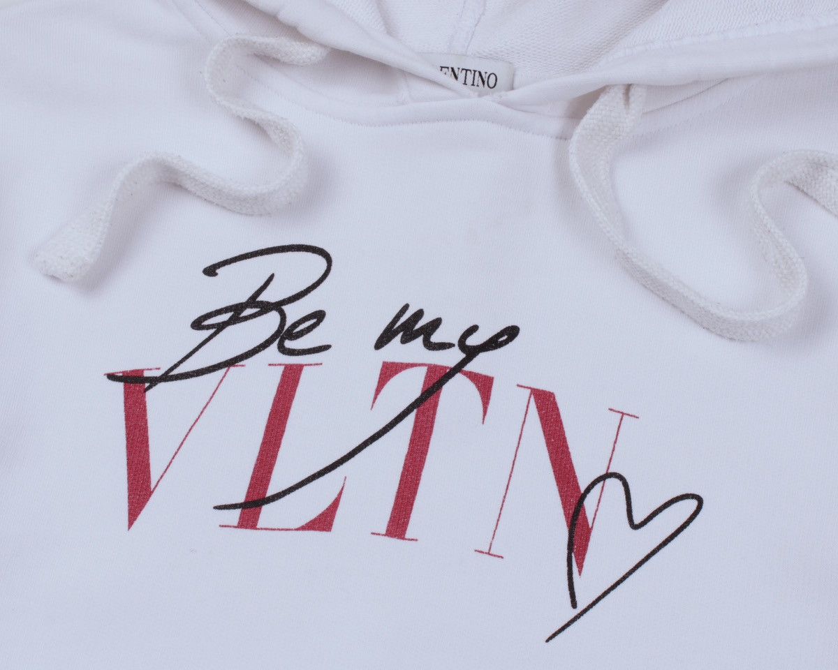 Designer × Valentino VALENTINO Be My VLTN White Hoodie Size S made in Italy Size US S / EU 44-46 / 1 - 8 Thumbnail