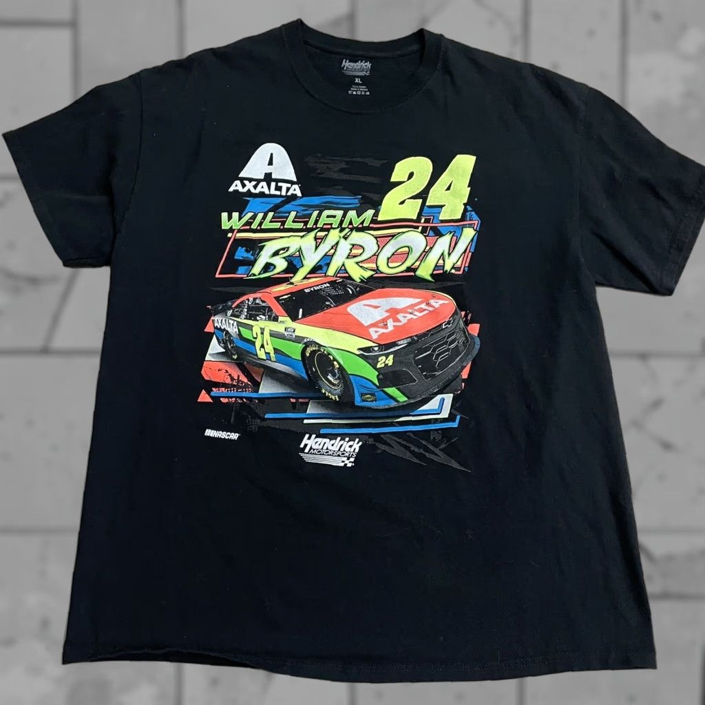Vintage Hendrick Motorsports William Byron 100% cotton black graphic Tee Mens XL Shirt Size US XL / EU 56 / 4 - 1 Thumbnail