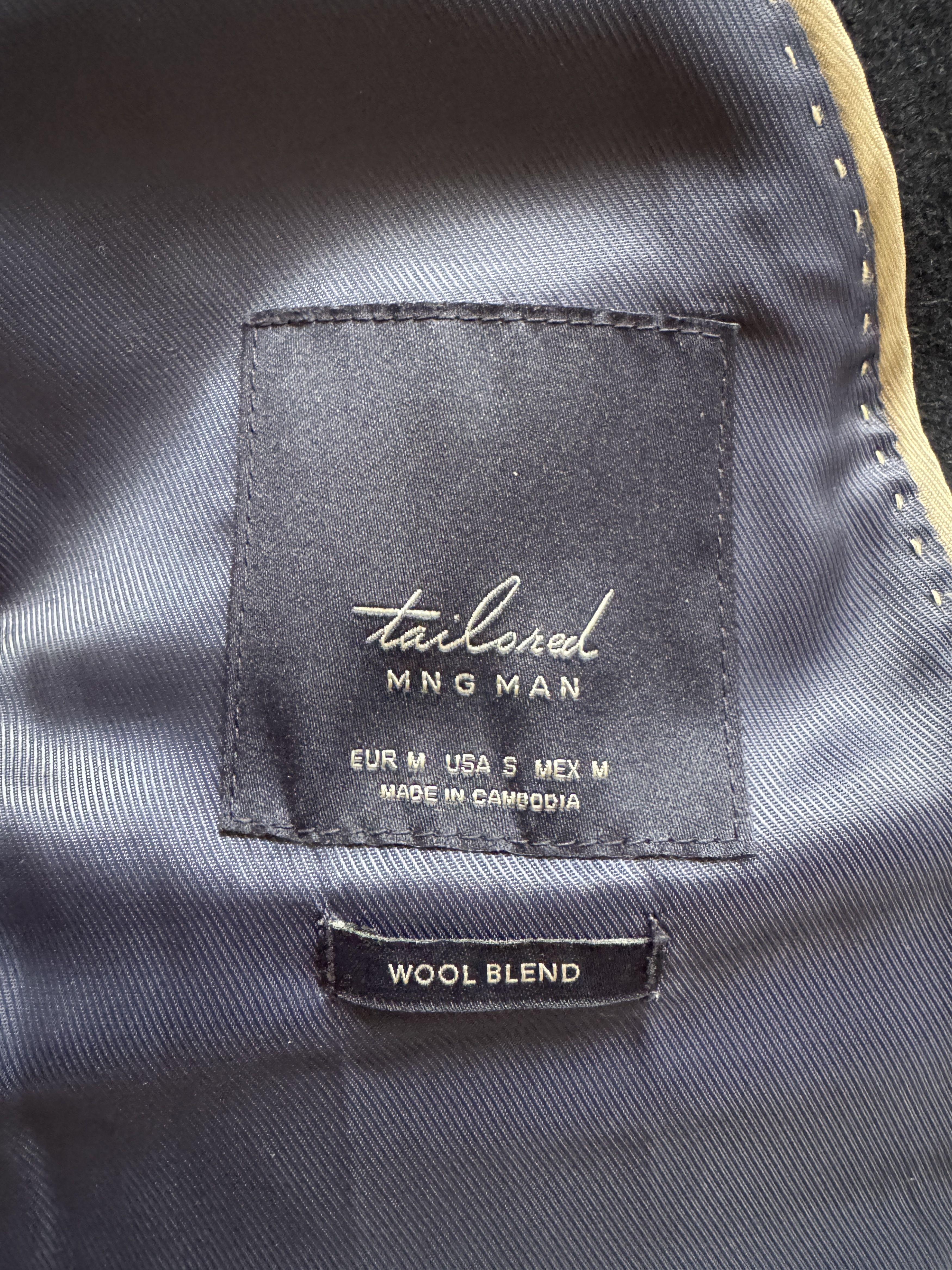 Mango MNG Man Navy Blue Peacoat Size US M / EU 48-50 / 2 - 5 Thumbnail