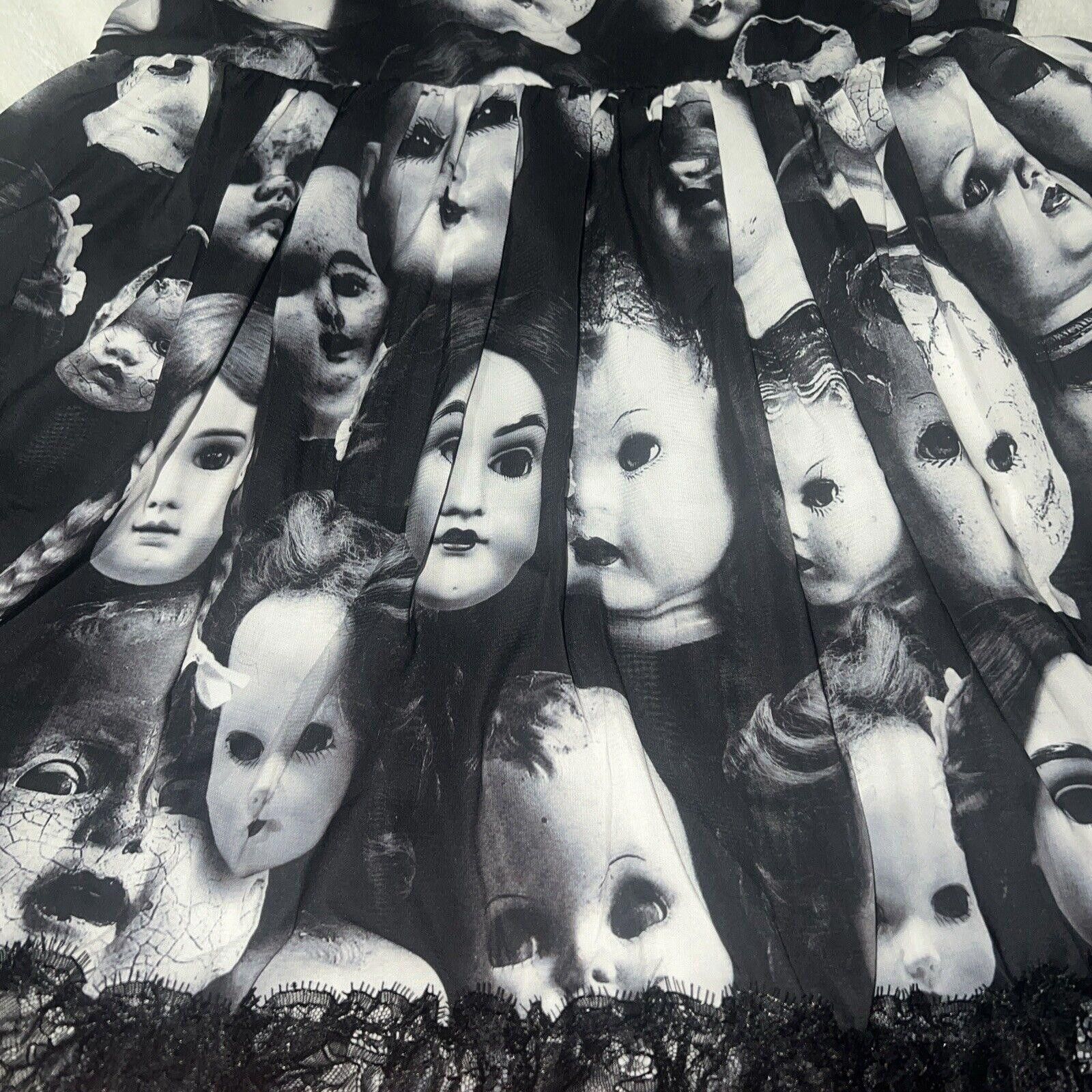 Designer M Dolls Kill Widow Goth Broken Babydoll Heads Mini Dress Size M / US 6-8 / IT 42-44 - 2 Thumbnail