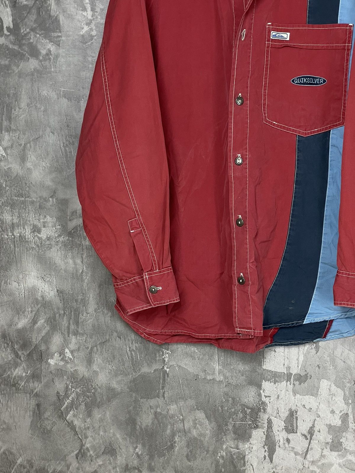 Quiksilver × Vintage Quicksilver Vintage 90s Crazy Patchwork Y2K Button Up Shirt Size US M / EU 48-50 / 2 - 5 Thumbnail