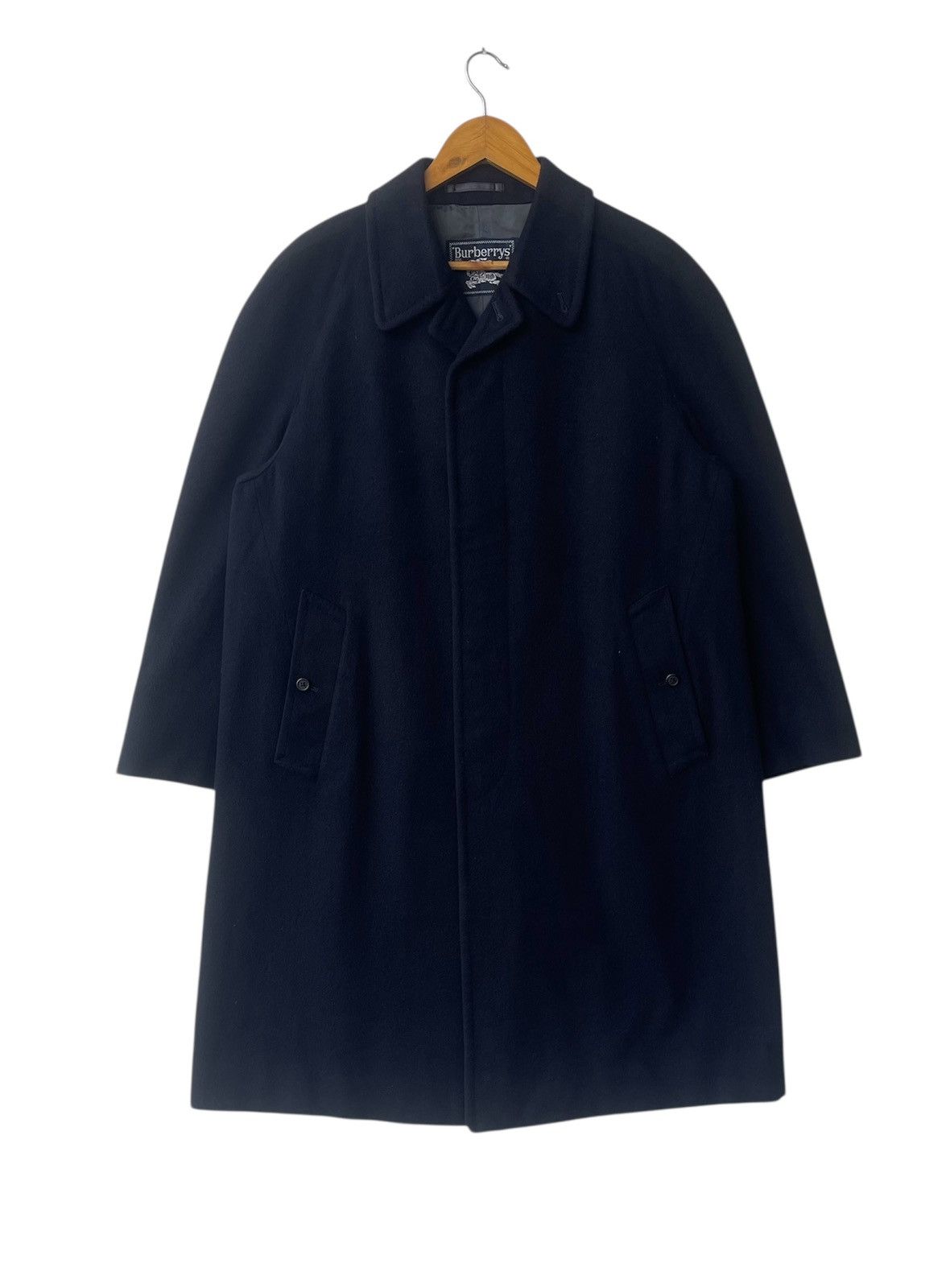 Burberry VINTAGE Burberrys 100% Cashmere Long Coat Navy Blue C-TK83 Size US L / EU 52-54 / 3 - 1 Thumbnail
