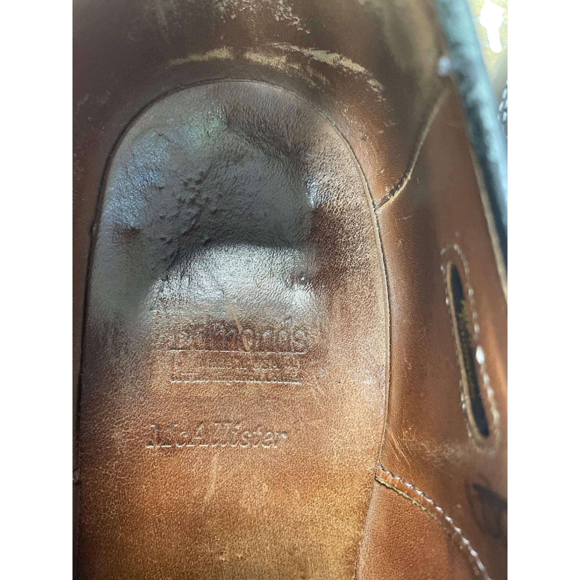 Allen Edmonds Allen Edmonds McAllister Mens Black Leather Wingtip Oxfords Size US 10.5 / EU 43-44 - 8 Thumbnail