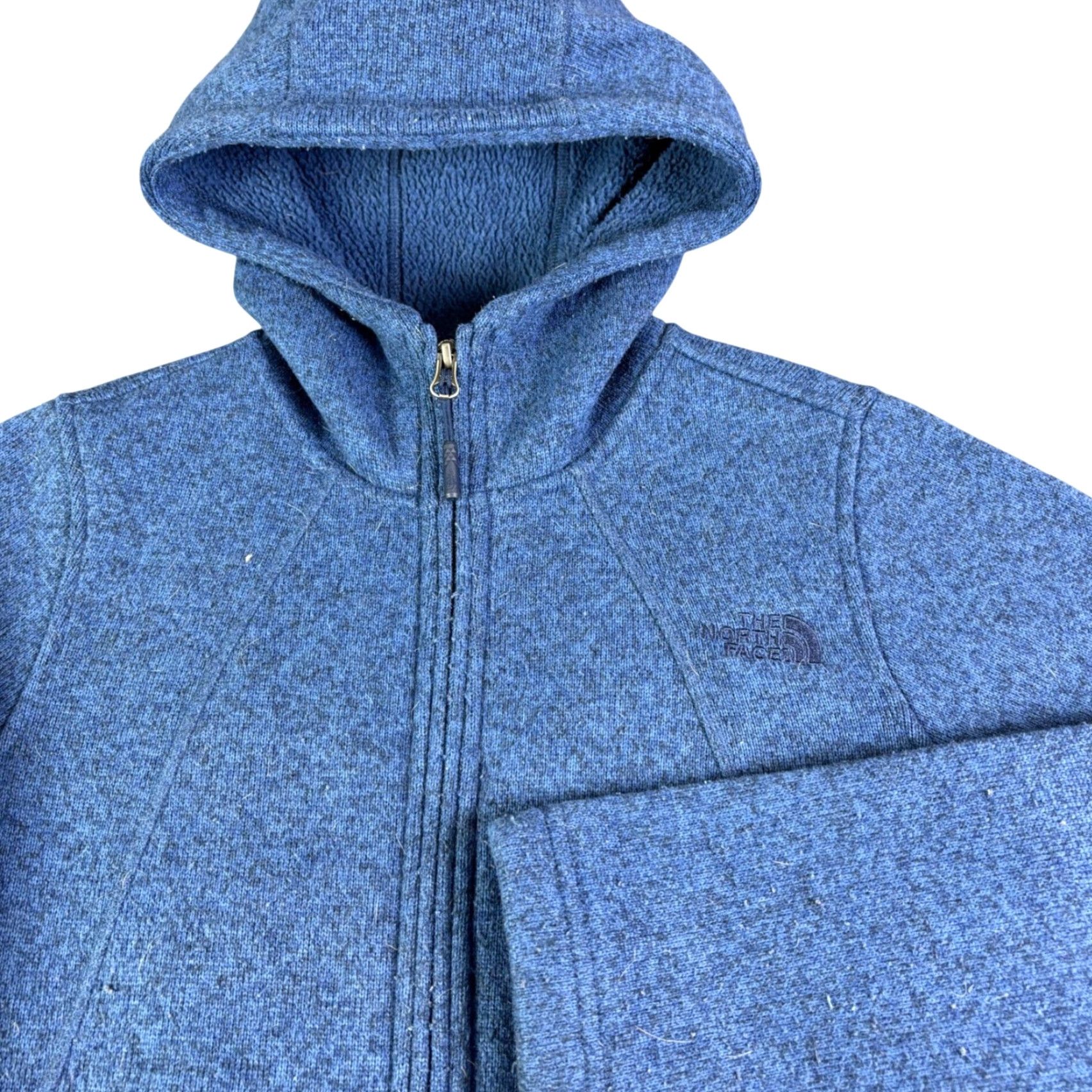 The North Face The North Face Crescent Hooded Fleece Jacket Blue Heather Full Zip S Womens Jacket Blue Crescent 80s Vintage? Size S / US 4 / IT 40 - 2 Thumbnail