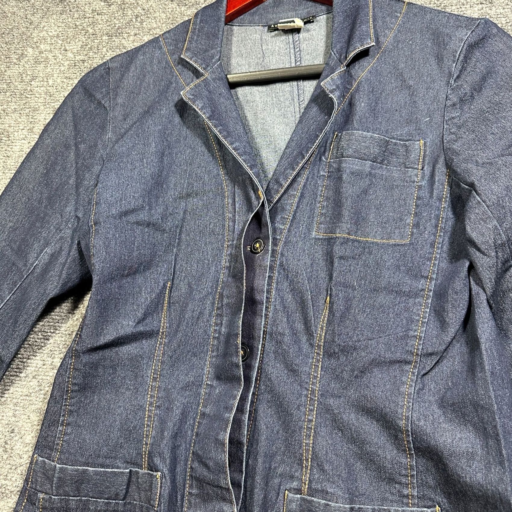 Anthropologie VINTAGE Anthropologie Jacket Womens XS Blue Cotton Denim Pockets Regular Fit Button Closure Size 26" / US 2 / IT 38 - 4 Thumbnail