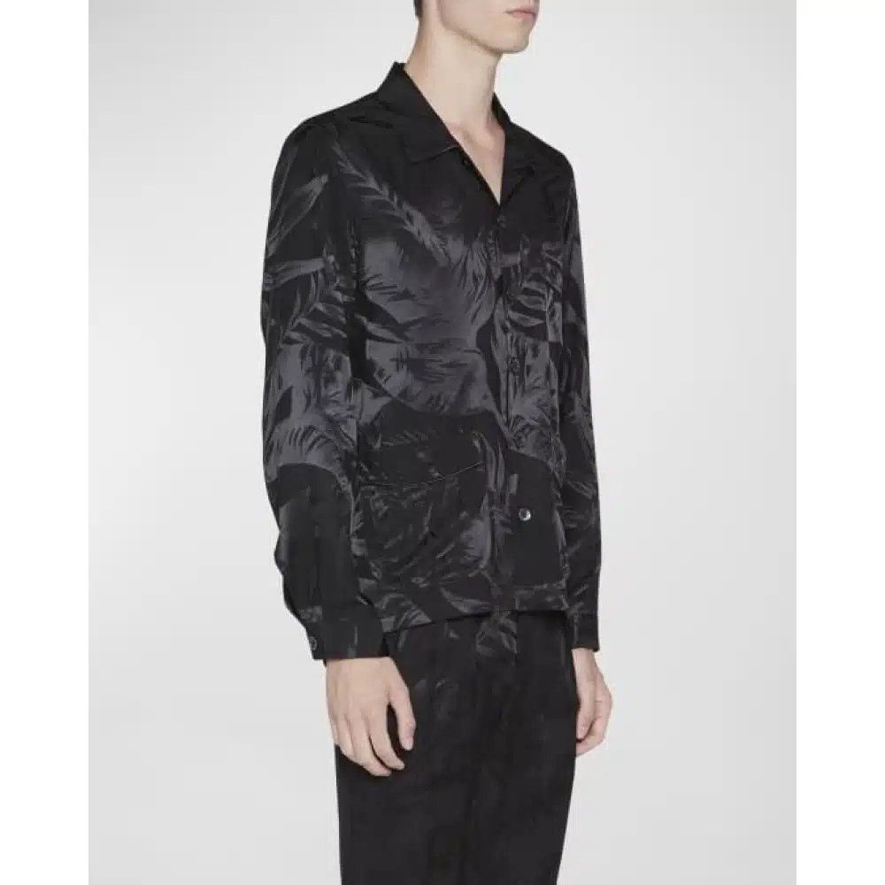 Tom Ford o1loc1c1124 HXH002 Floral Jacquard Shirt in Black Size US M / EU 48-50 / 2 - 3 Thumbnail