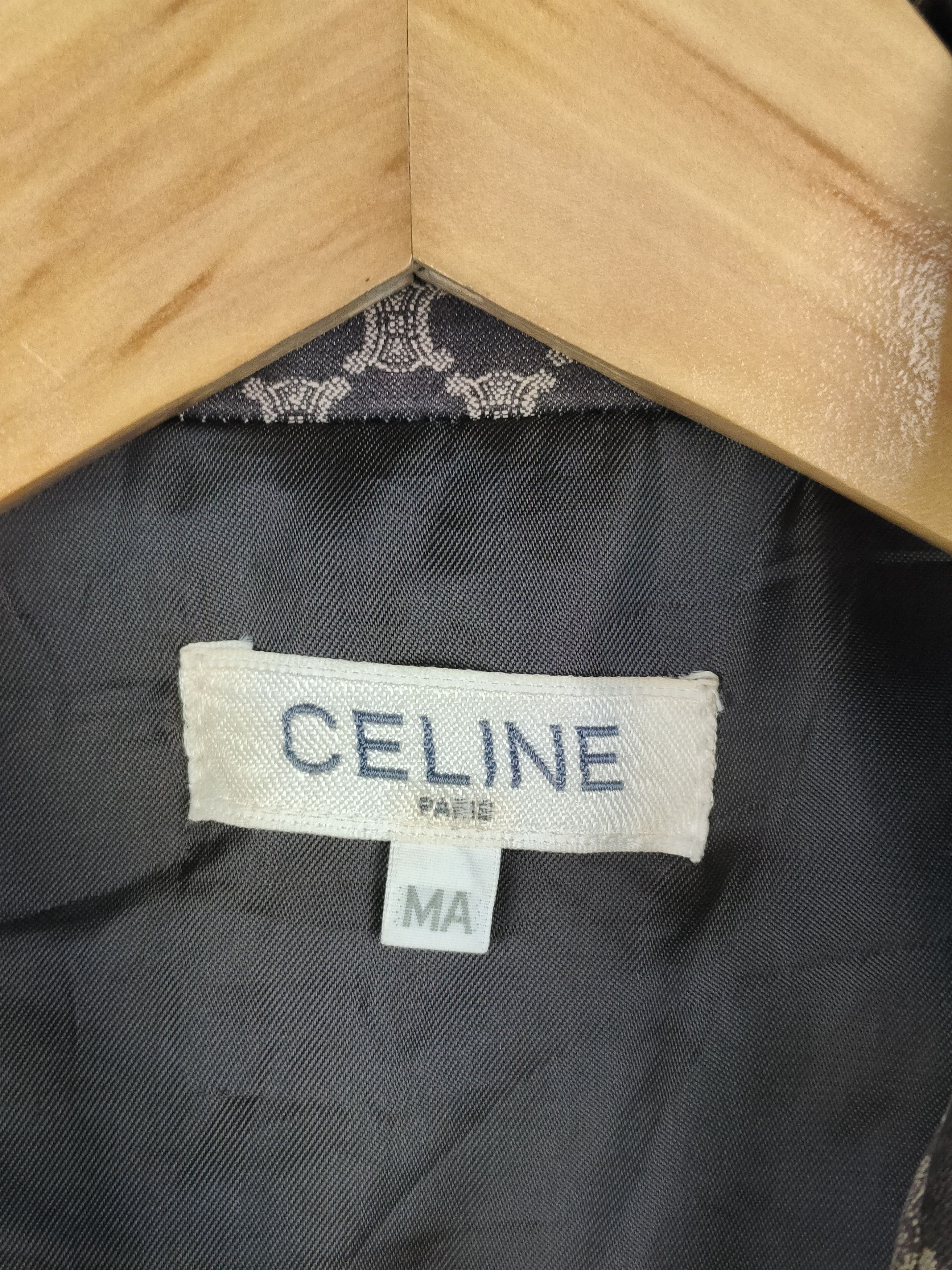 Celine Vtg Celine double-breasted coat monogram jacquard pattern Size XS / US 0-2 / IT 36-38 - 3 Thumbnail