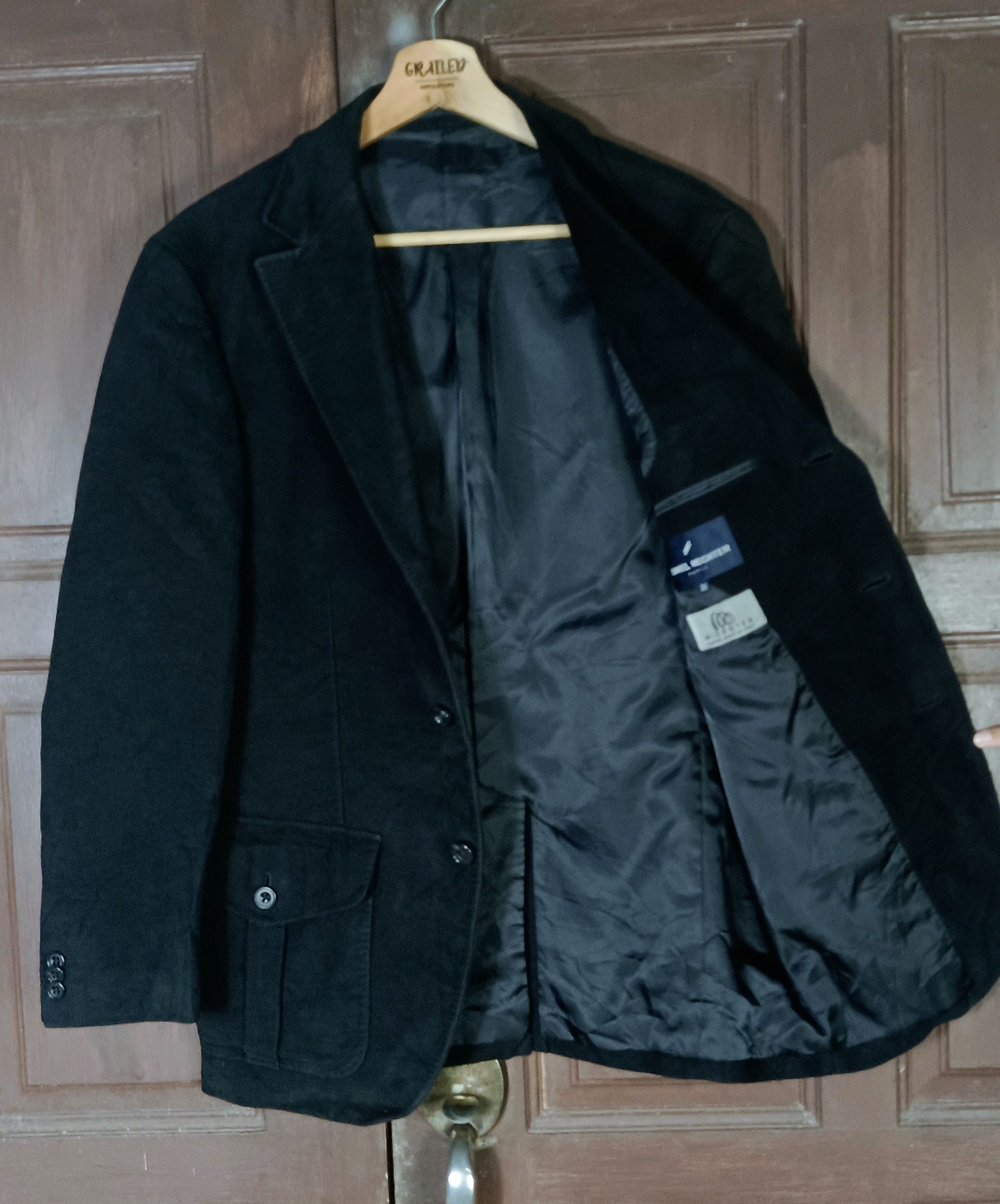 Daniel Hechter × Japanese Brand × Vintage Vintage🔥 Daniel Hecther PARIS MICROTEX Men Black Blazer Size US S / EU 44-46 / 1 - 2 Thumbnail
