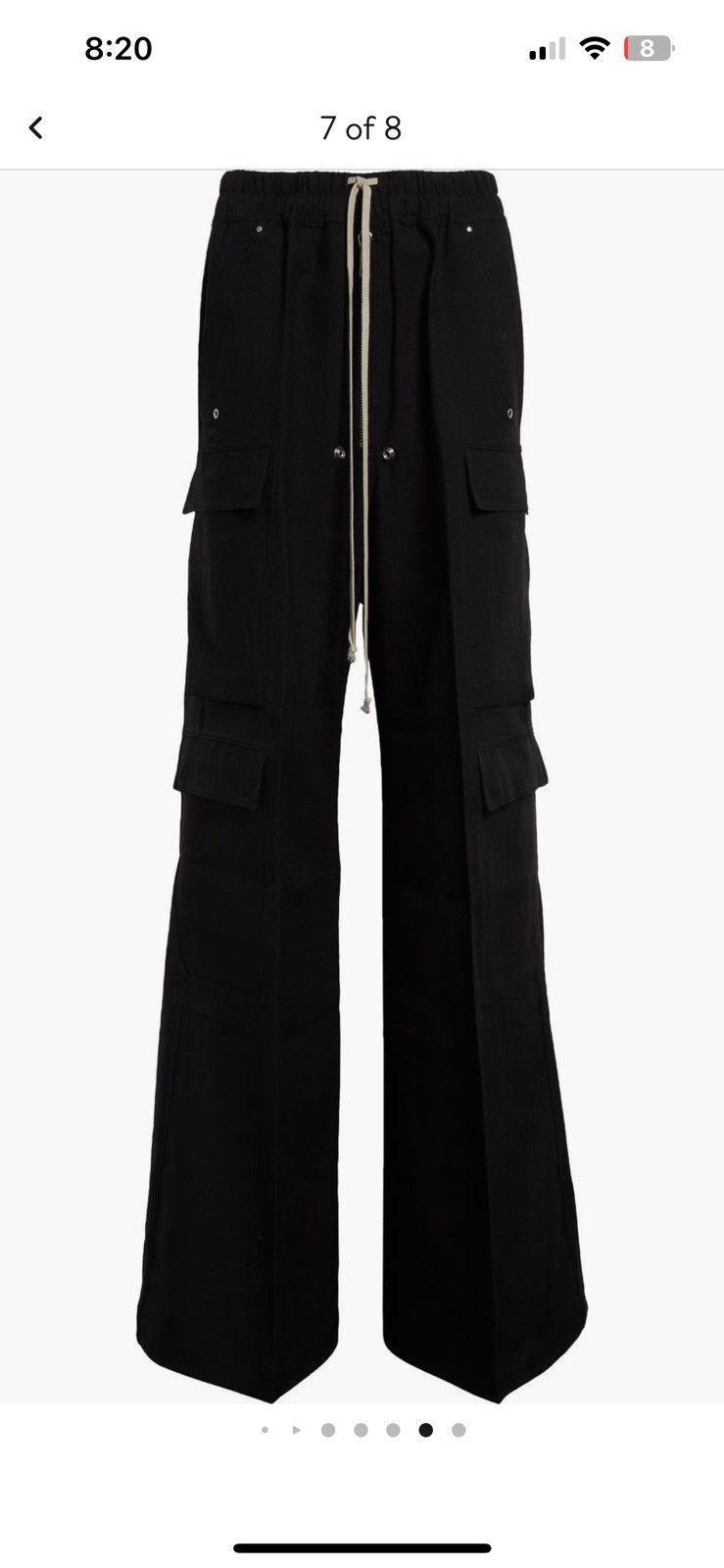 Rick Owens Porterville Wool Wide Leg Cargo Pants Size 28" / US 6 / IT 42 - 1 Thumbnail