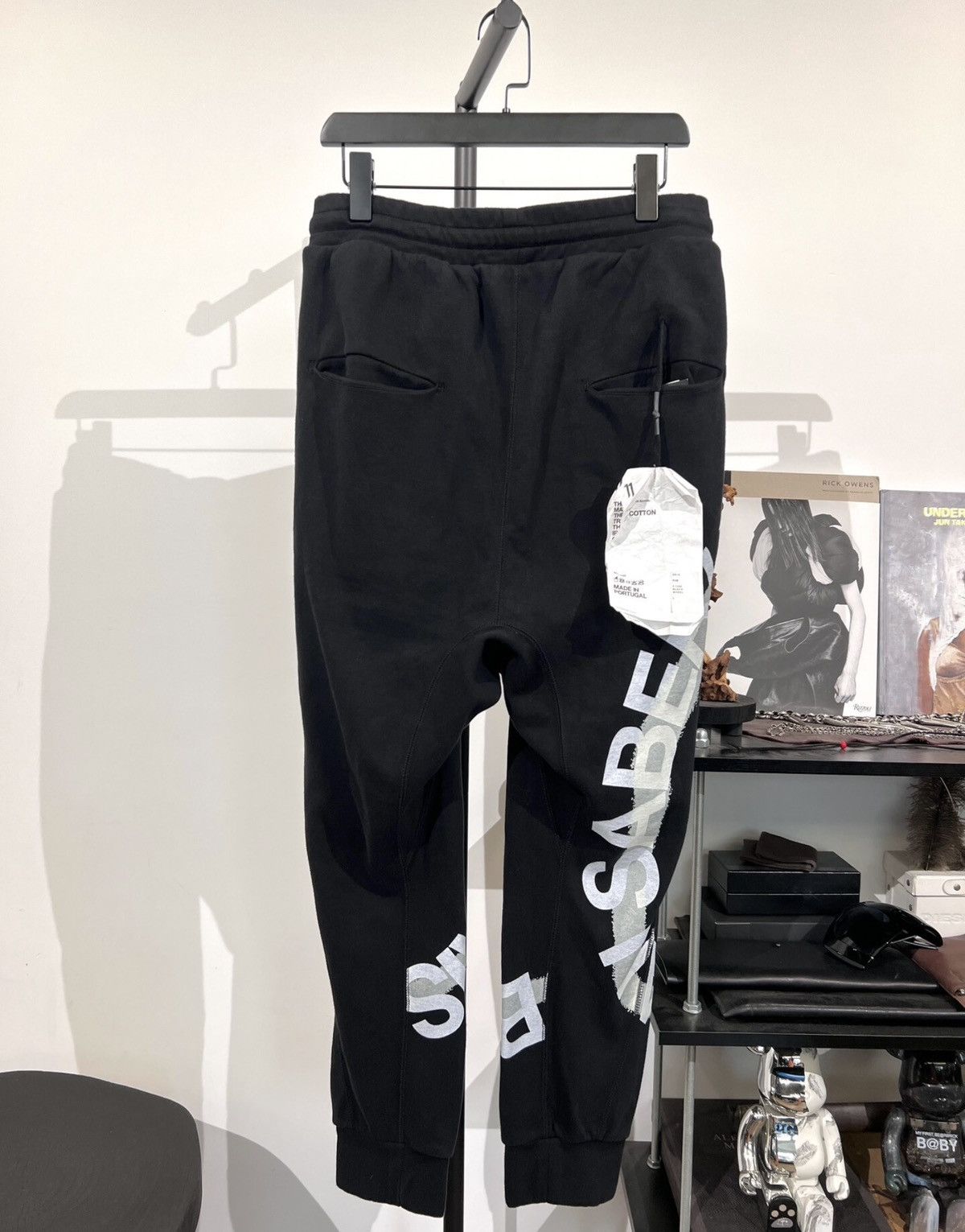 11 By Boris Bidjan Saberi 11ByBBS Lettering Print Tapered Track Pants Size US 33 - 2 Thumbnail