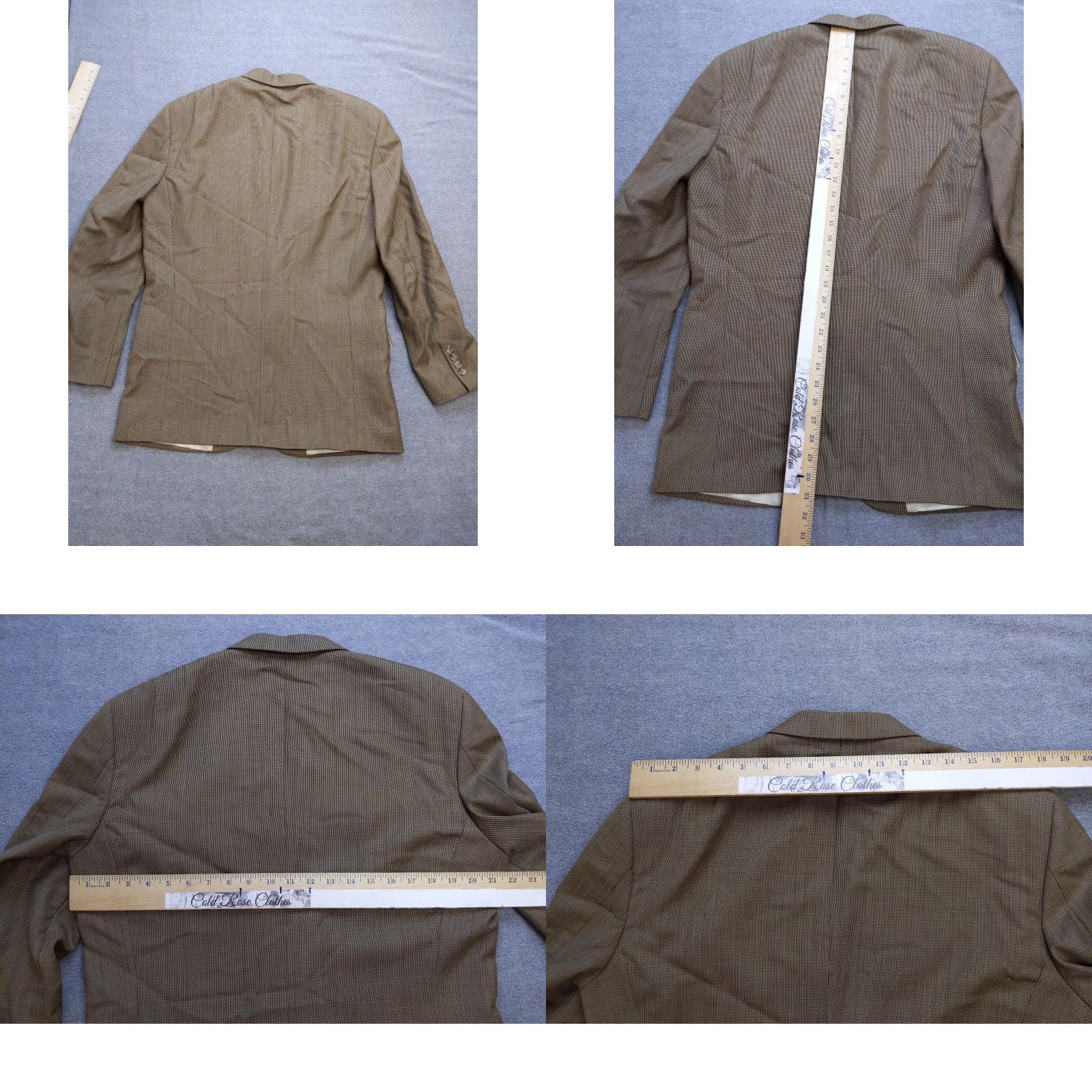 Oscar De La Renta Oscar de la Renta Blazer Mens 40R Brown Micro Houndstooth Sports Coat Jacket Size 40R - 8 Thumbnail