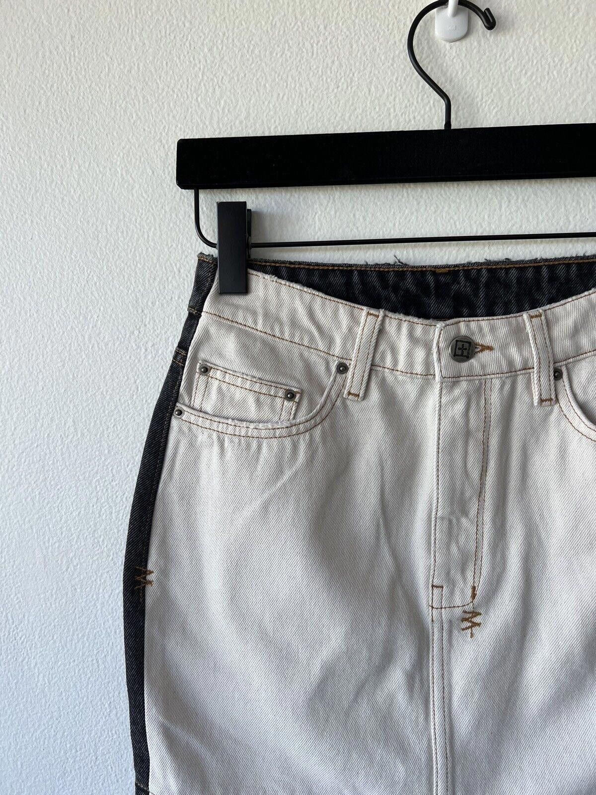 Ksubi new Ksubi womens denim skirt mini 26 small 8 duality grey Size 42" / US 20 - 2 Thumbnail
