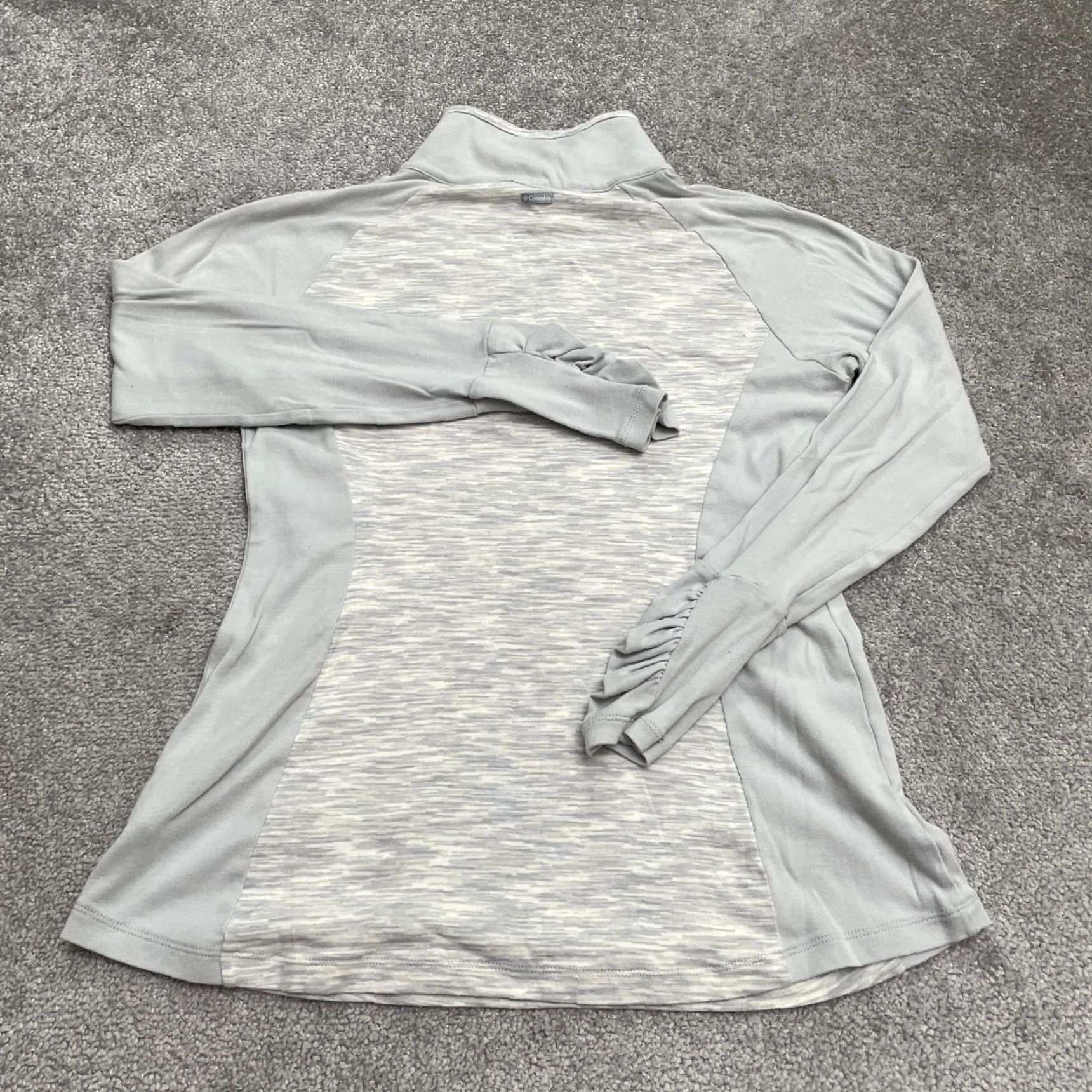 Vintage Columbia Jacket Womens L Gray 1/4 Zip Cotton Blend Athletic Activewear Shirt Size L / US 10 / IT 46 - 2 Thumbnail