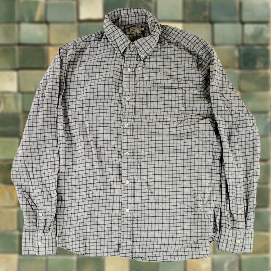 Faherty Faherty Shirt Button Down Lightweight Flannel Plaid Blue Long Sleeve Mens L Size US L / EU 52-54 / 3 - 1 Thumbnail