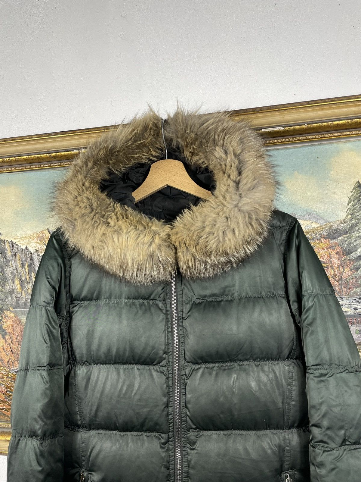 Designer × Prada Prada Green Down Winter Coat Warm Designer Luxury Old Money Size L / US 10 / IT 46 - 6 Thumbnail