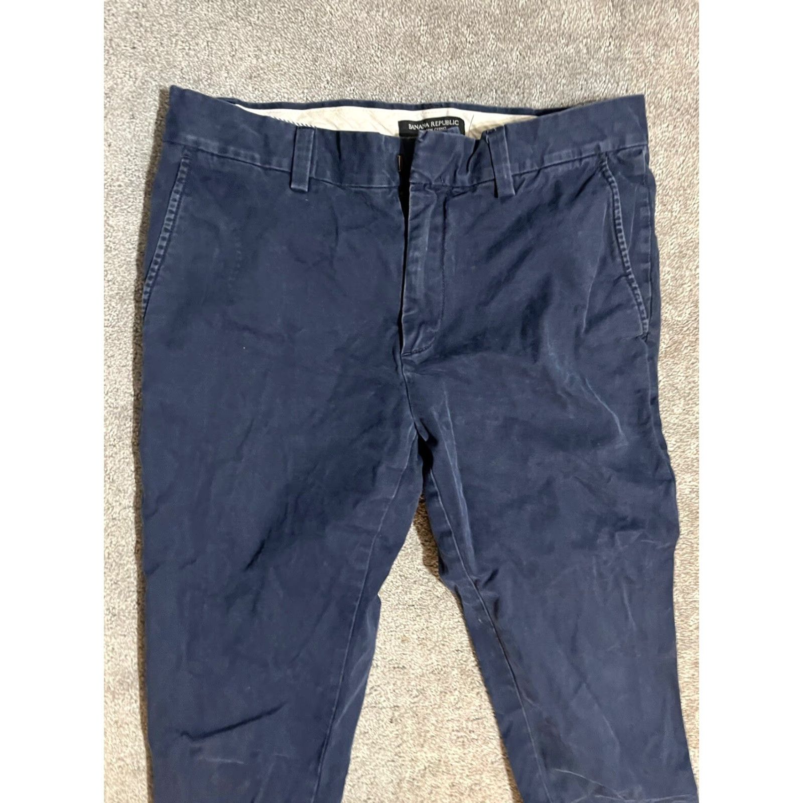 Banana Republic BANANA REPUBLIC Fulton Solid PANTS CHINO Stretch 30x32 Blue Men Size US 30 / EU 46 - 4 Thumbnail