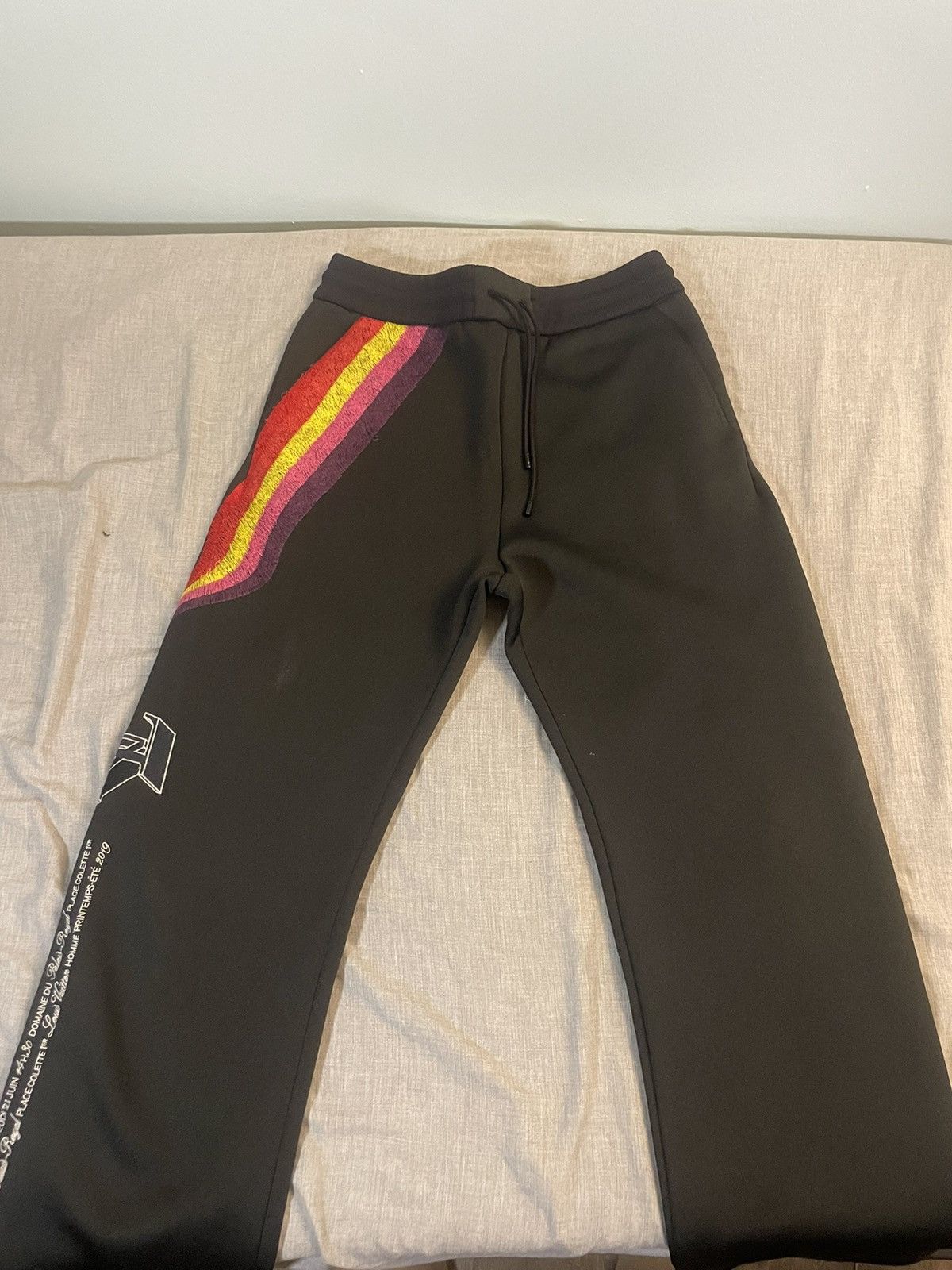Louis Vuitton Embroidered Black Track Pants