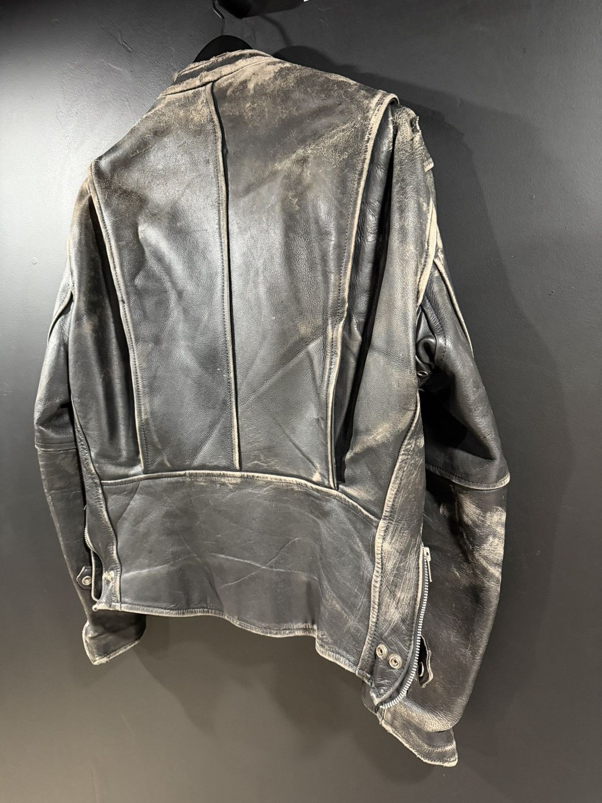 Vintage 1980s Vintage Cafe Racer Faded Leather Motorcycle Jacket XL Size US XL / EU 56 / 4 - 10 Thumbnail