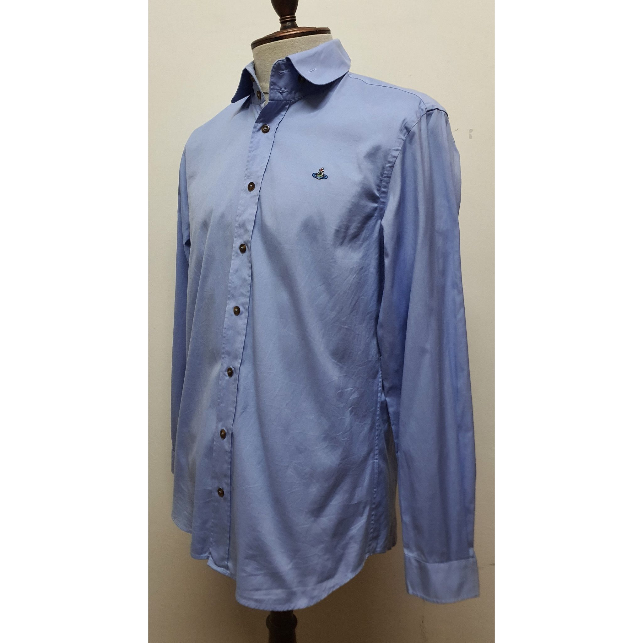 image of Vivienne Westwood Blue Button Up Shirt, 48, Men's (Size Medium)