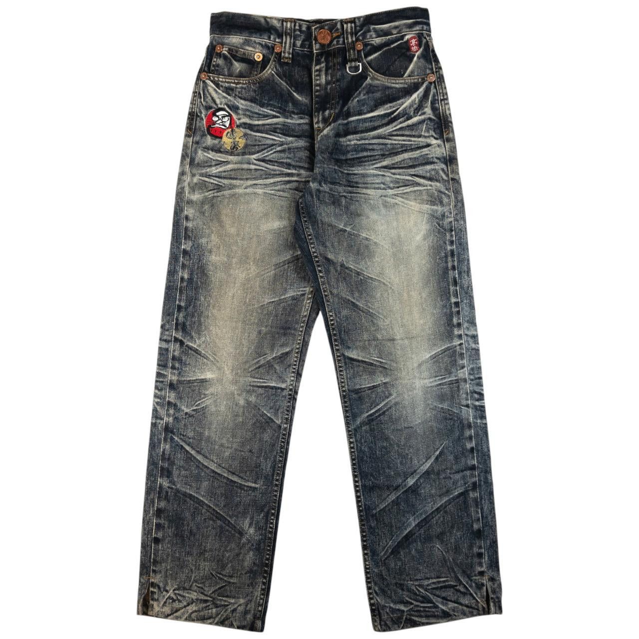 Other Vintage Big Train Embroidered Koi Japanese Denim Jeans W29 Size US 29 - 3 Thumbnail