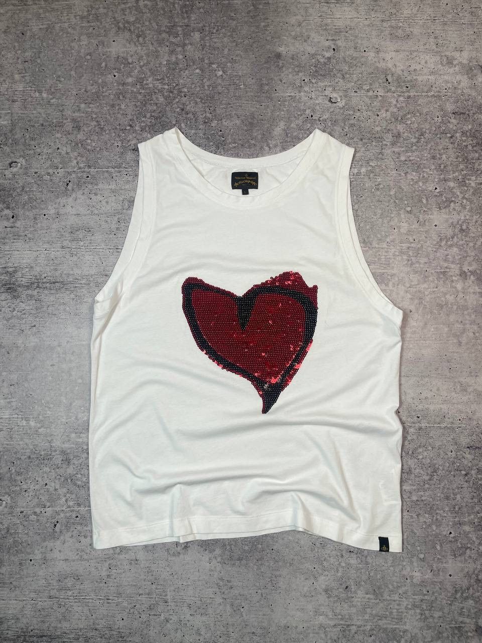 Vivienne Westwood Rare SS13 Vivienne Westwood Sparkling Heart Tank Top Y2K Size L / US 10 / IT 46 - 1 Thumbnail