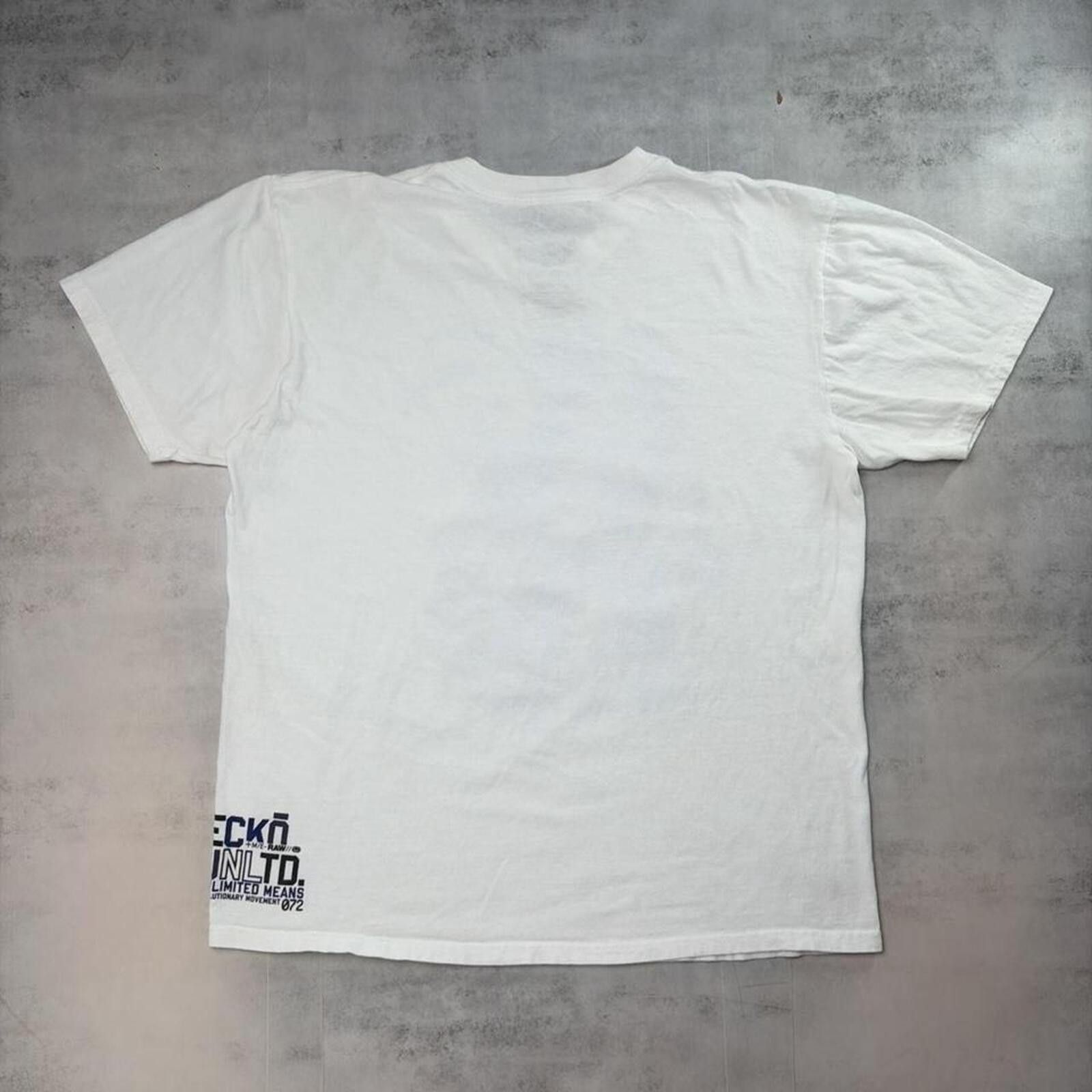 Ecko Unltd. Y2K White Ecko Unltd Grunge Skater T-Shirt Size US XL / EU 56 / 4 - 7 Thumbnail
