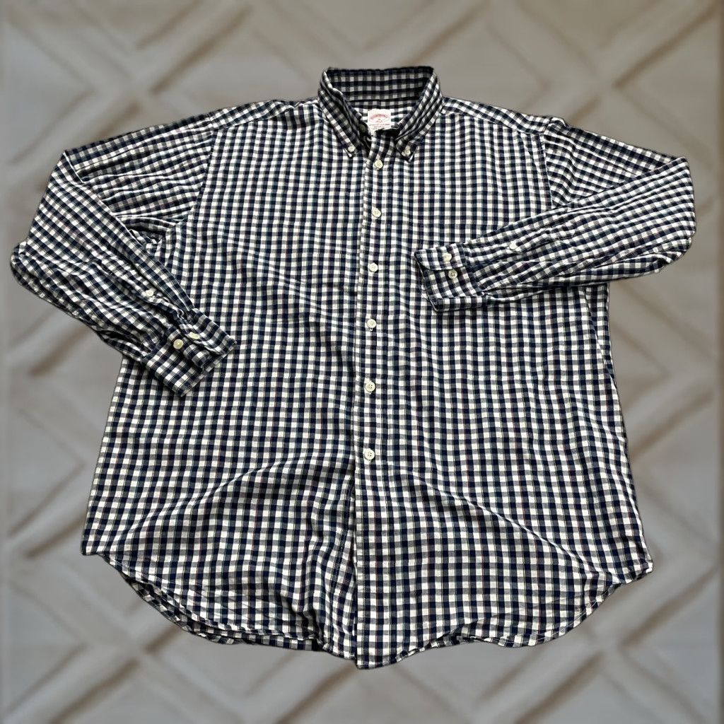 Brooks Brothers VINTAGE? No — Brooks Brothers Button-Down Shirt Mens M Blue Plaid Cotton Long Sleeve Classic Casual Shirt Mens Medium Blue Plaid Size US M / EU 48-50 / 2 - 1 Thumbnail