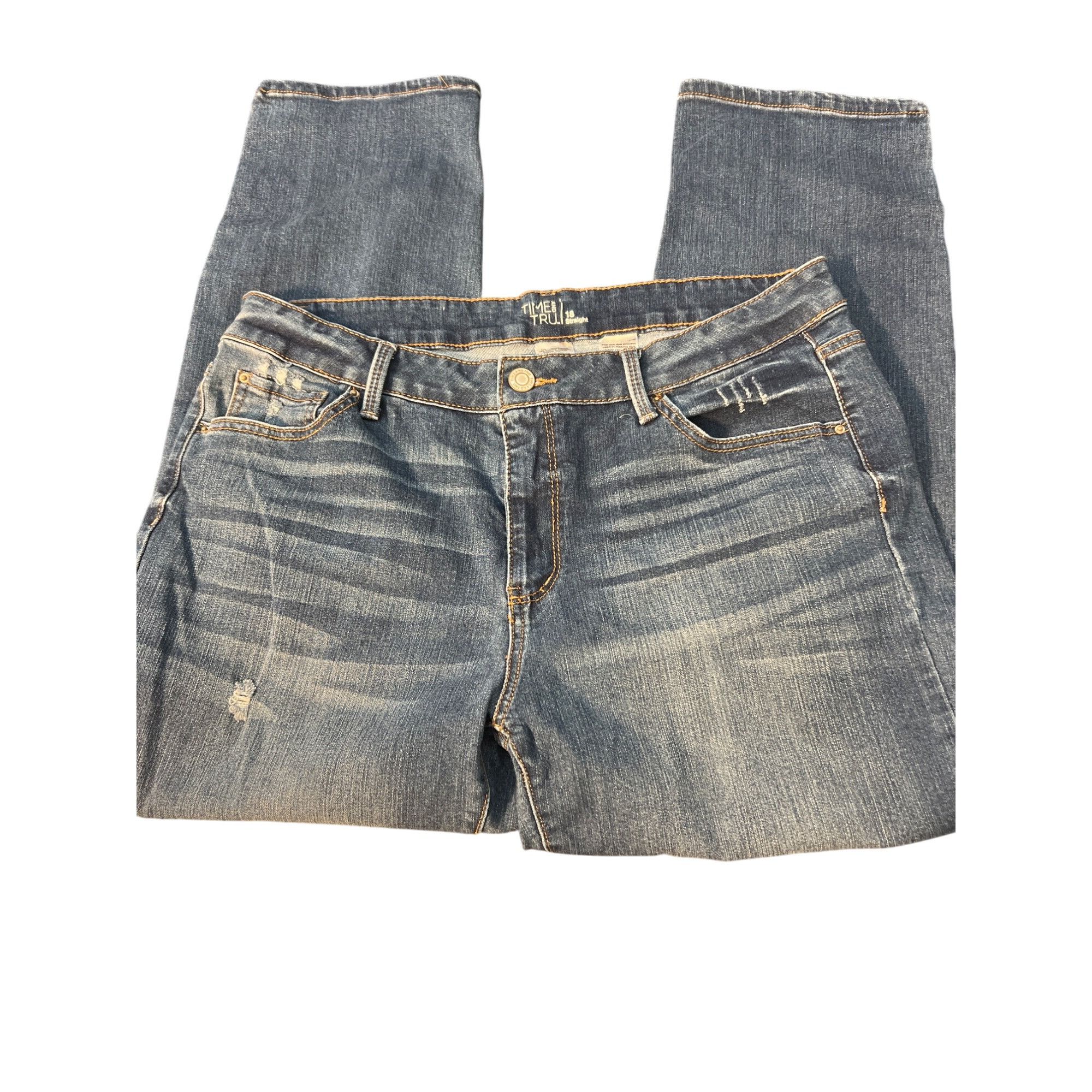 Other Time & Tru Distressed Straight Blue Jeans Denim Plus Size 18 Size 40" / US 18 - 3 Thumbnail
