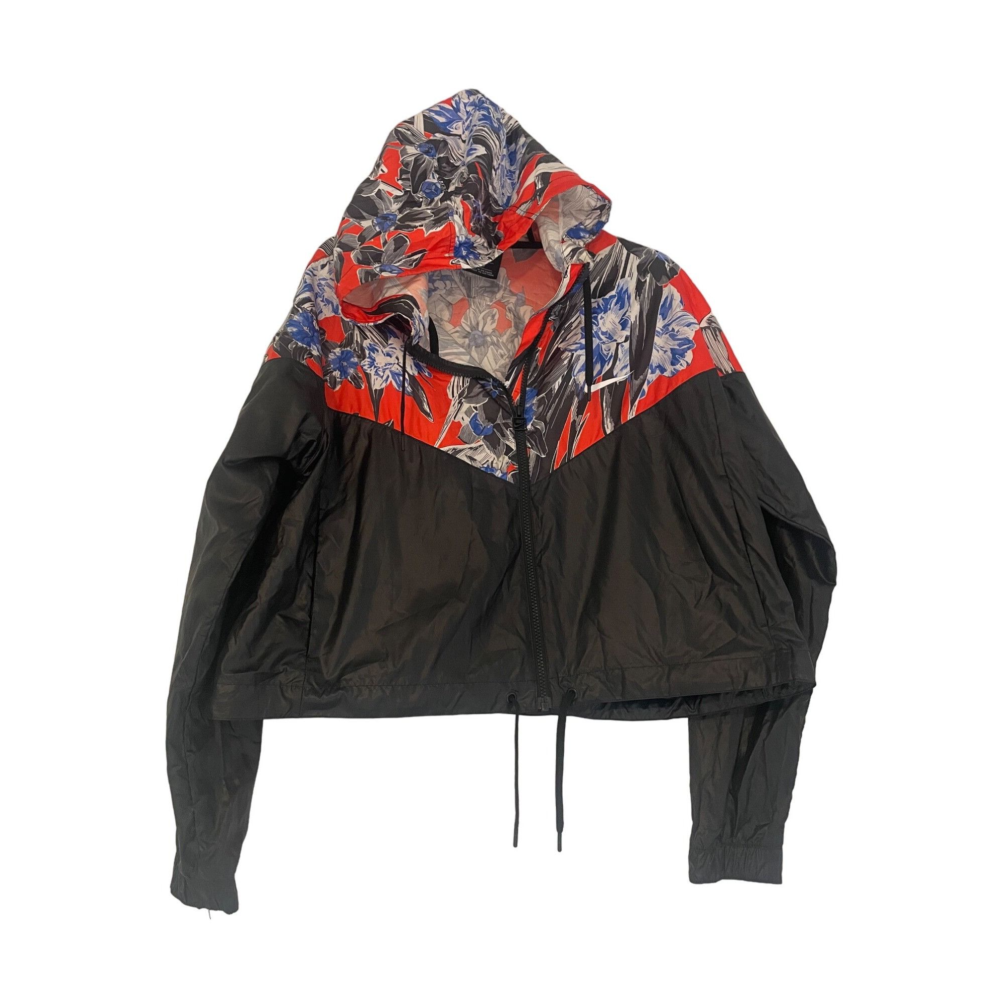 Nike Nike Women's Floral Windbreaker Jacket 1X Black Red Blue Cro Size XL / US 12-14 / IT 48-50 - 1 Thumbnail