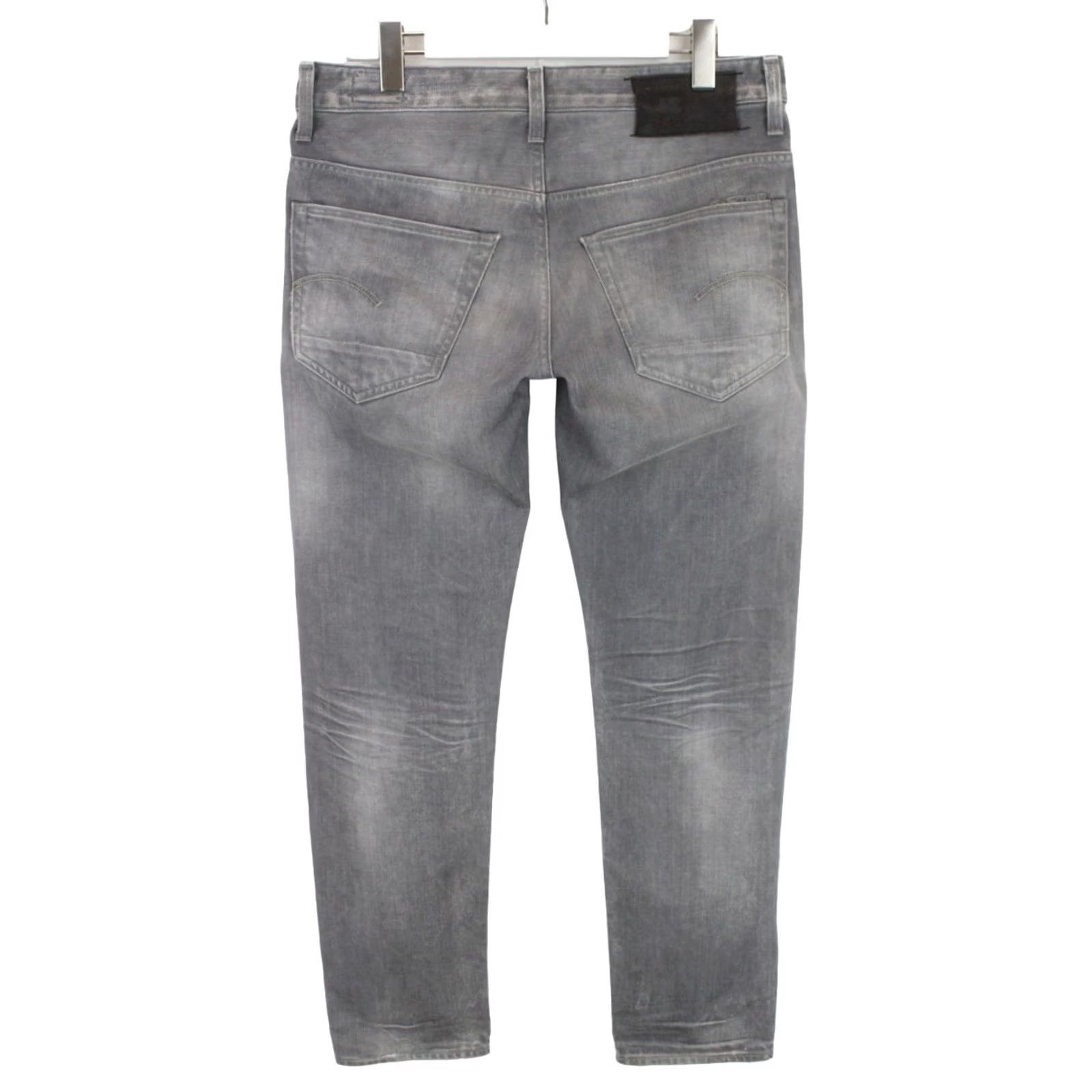 G-Star G-STAR 3301 Low Tapered Jeans Mens W32/L30 Whiskers Faded Grey Button Fly Jeans Size US 32 / EU 48 - 2 Thumbnail