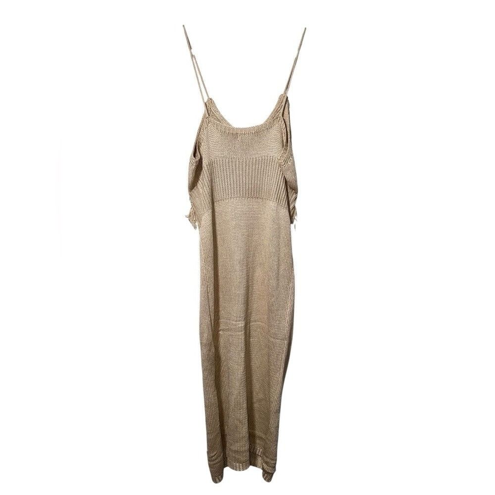 525 America NWT 525 AMERICA Fringe Tank Sweater Dress in Oat (Beige) - l Size L / US 10 / IT 46 - 4 Thumbnail