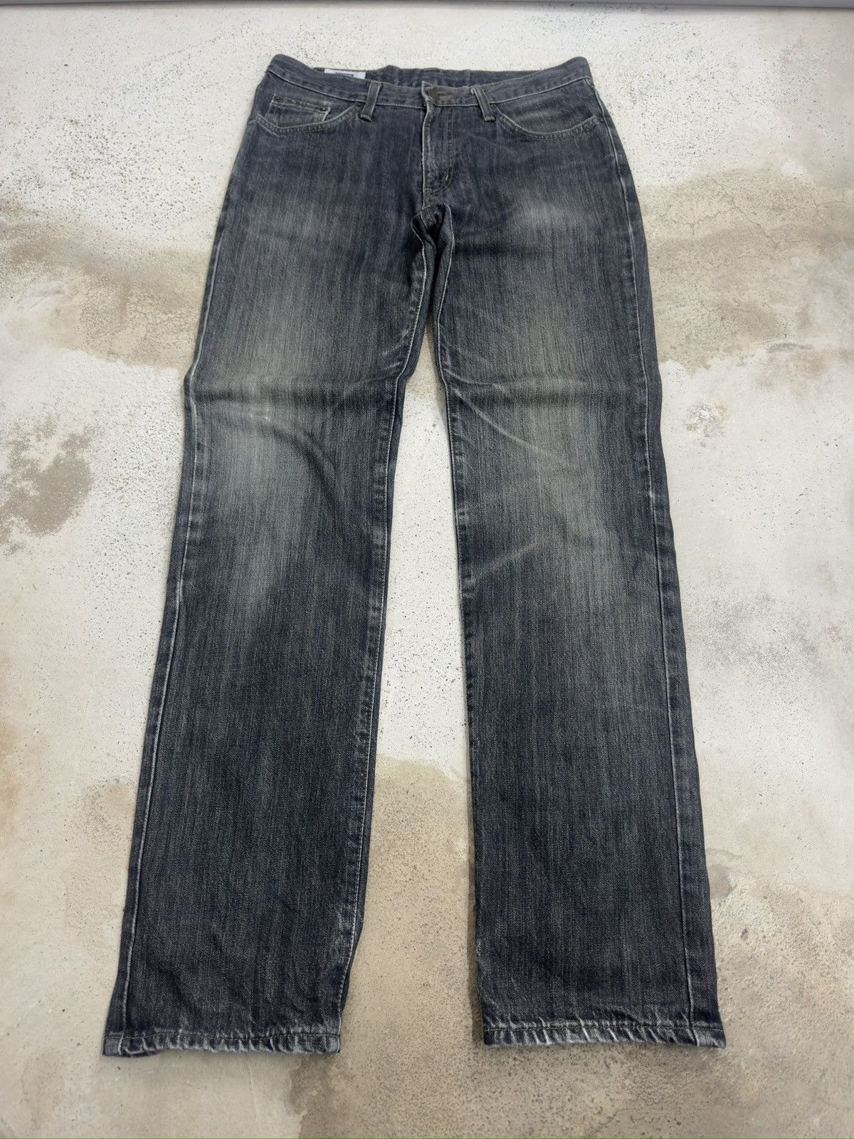 Edwin Vintage Edwin402 Black Faded Distressed Denim Size US 31 - 1 Thumbnail