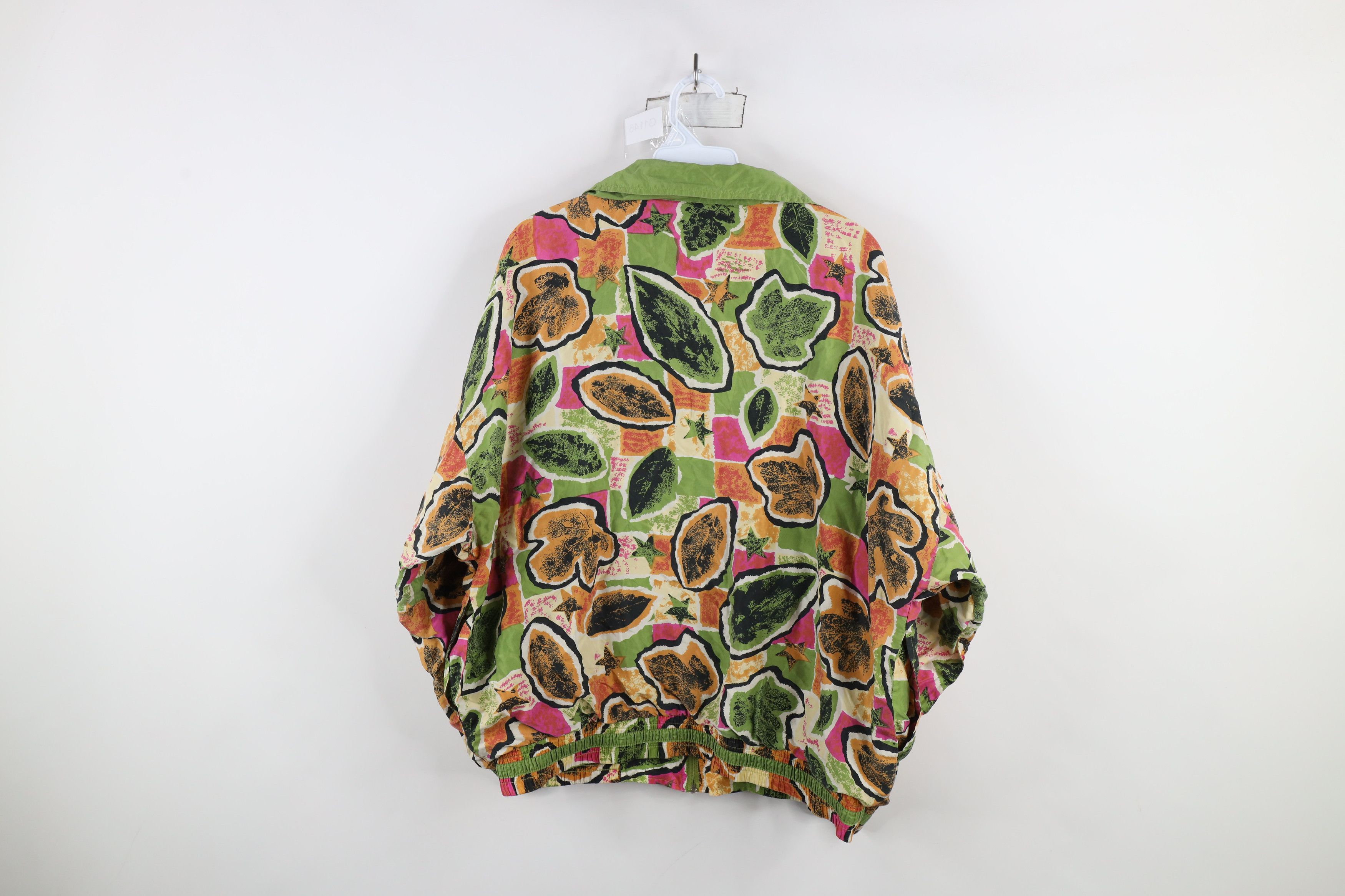 Vintage Vintage 90s Streetwear Leaf Silk Full Zip Bomber Jacket Size XXL / US 16-18 / IT 52-54 - 12 Thumbnail