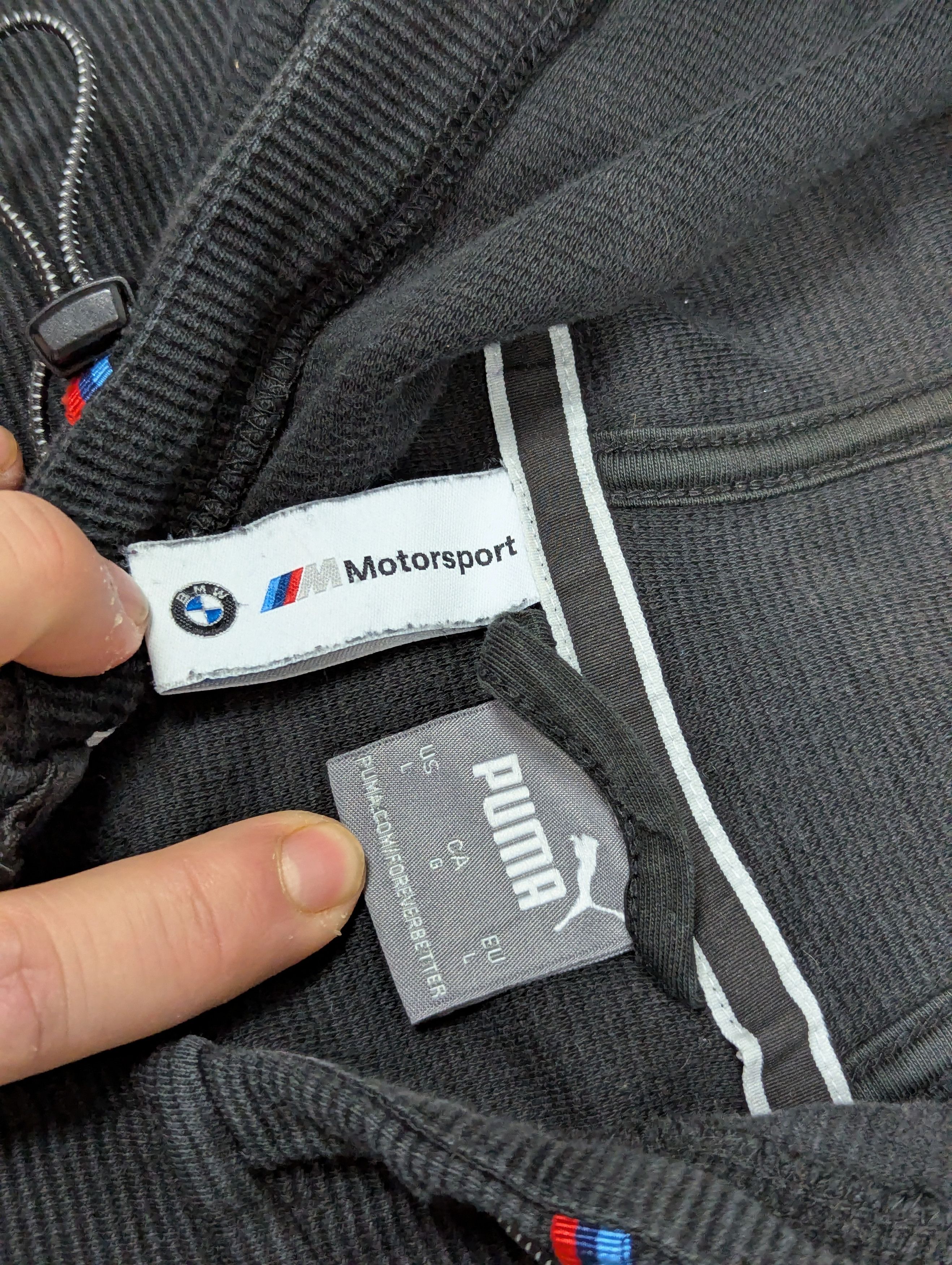 BMW × Puma Puma x BMW M Motorsport Distressed Black Hoodie Full Zip Size US L / EU 52-54 / 3 - 8 Thumbnail