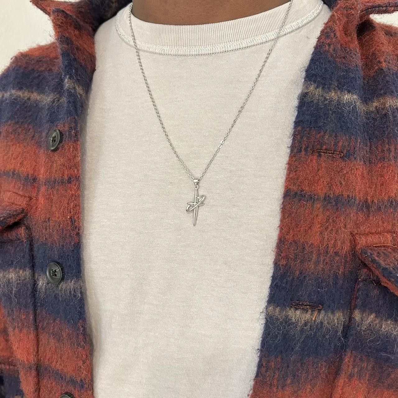 Japanese Brand × Vintage Y2K 2000s Star Cross Circle Pendant Cute Trendy Necklace Size ONE SIZE - 3 Thumbnail