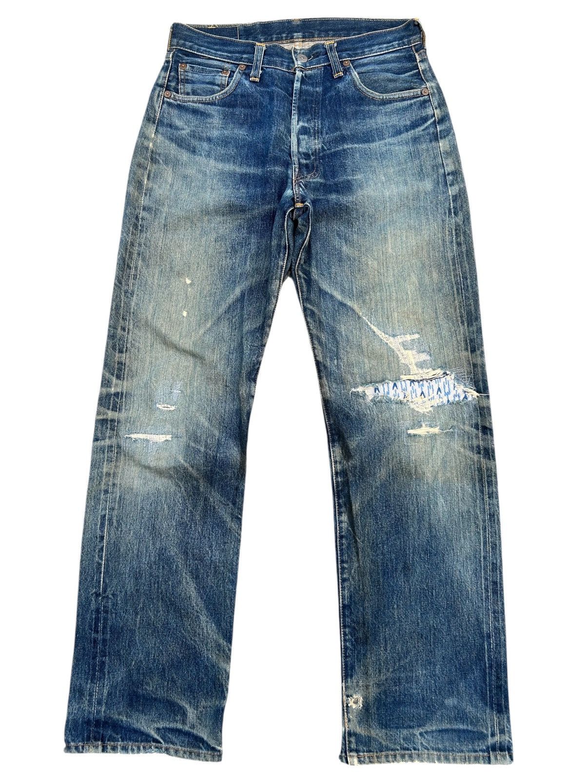 Kapital Vintage Levis 501XX big E Selvedge Distressed Repair Denim Size US 29 - 6 Thumbnail