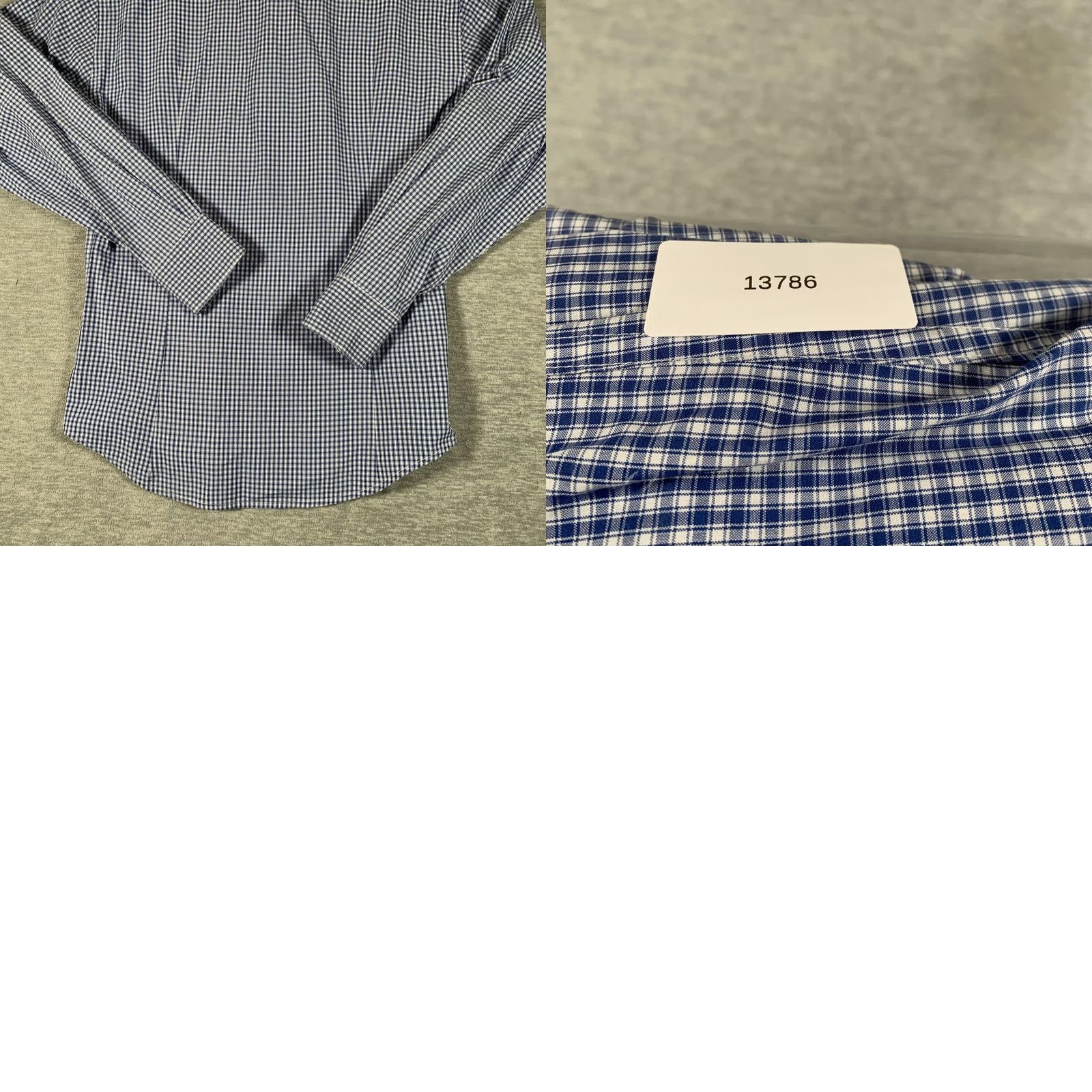 Canali Canali Dress Shirt Mens 16 Blue Gingham Long Sleeve Made In Italy Size 42R - 9 Thumbnail
