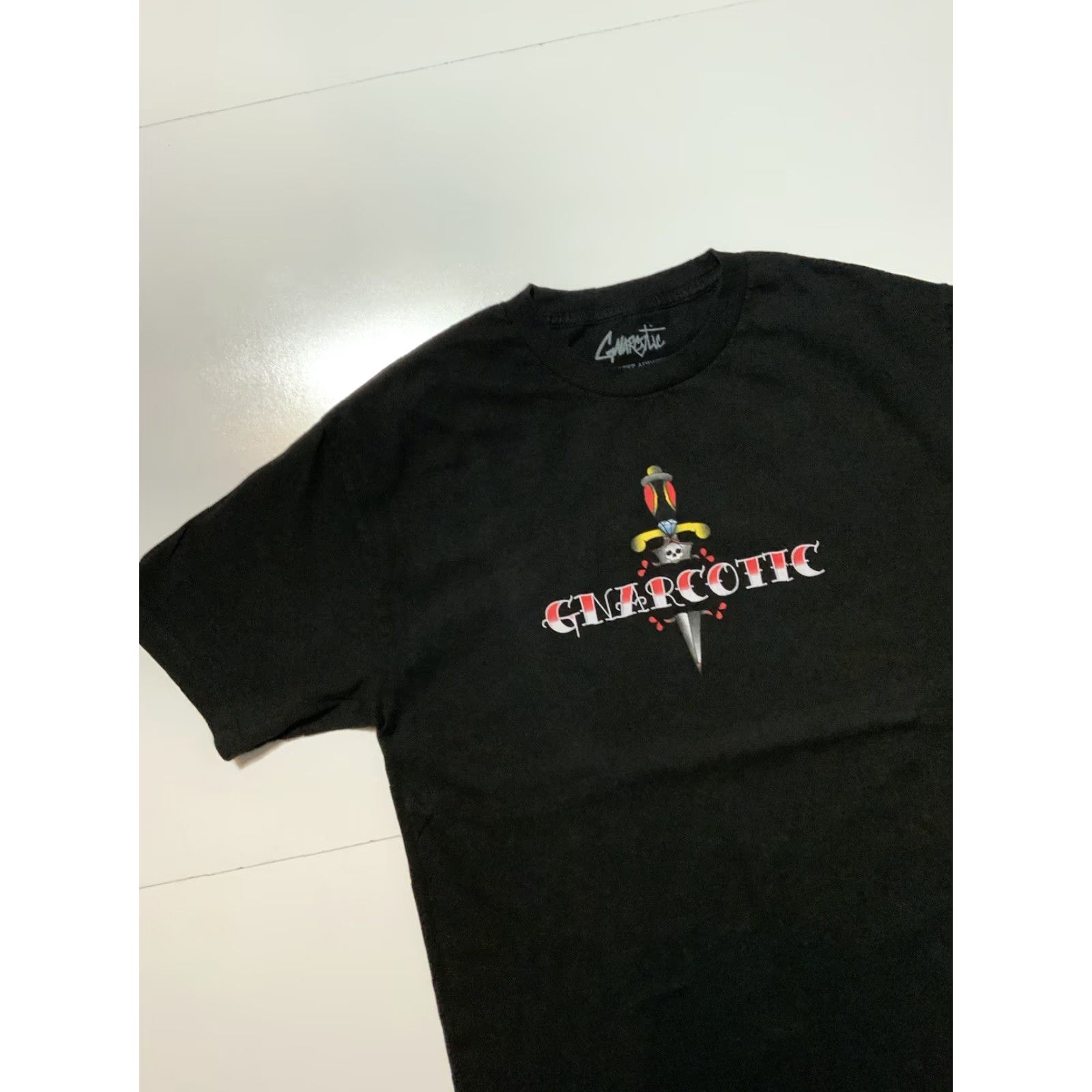 Vintage Gnarcotic Street Addict Lil Gnar Knife Tattoo Skull Skate Graphic T-Shirt Sz. L Size US L / EU 52-54 / 3 - 4 Thumbnail