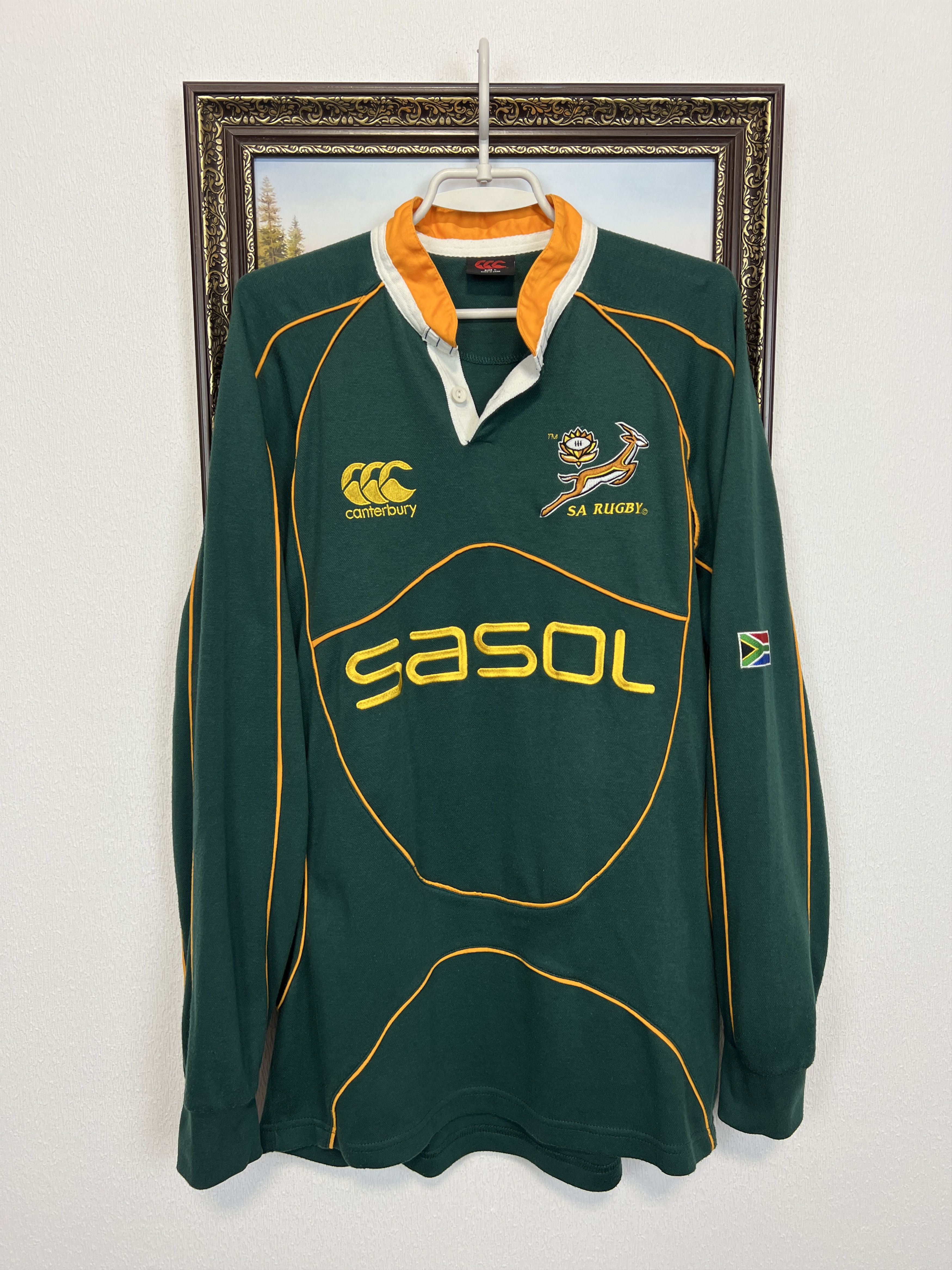 Vintage Canterbury South Africa Rugby Union Jersey Long Sleeve Size US L / EU 52-54 / 3 - 1 Thumbnail