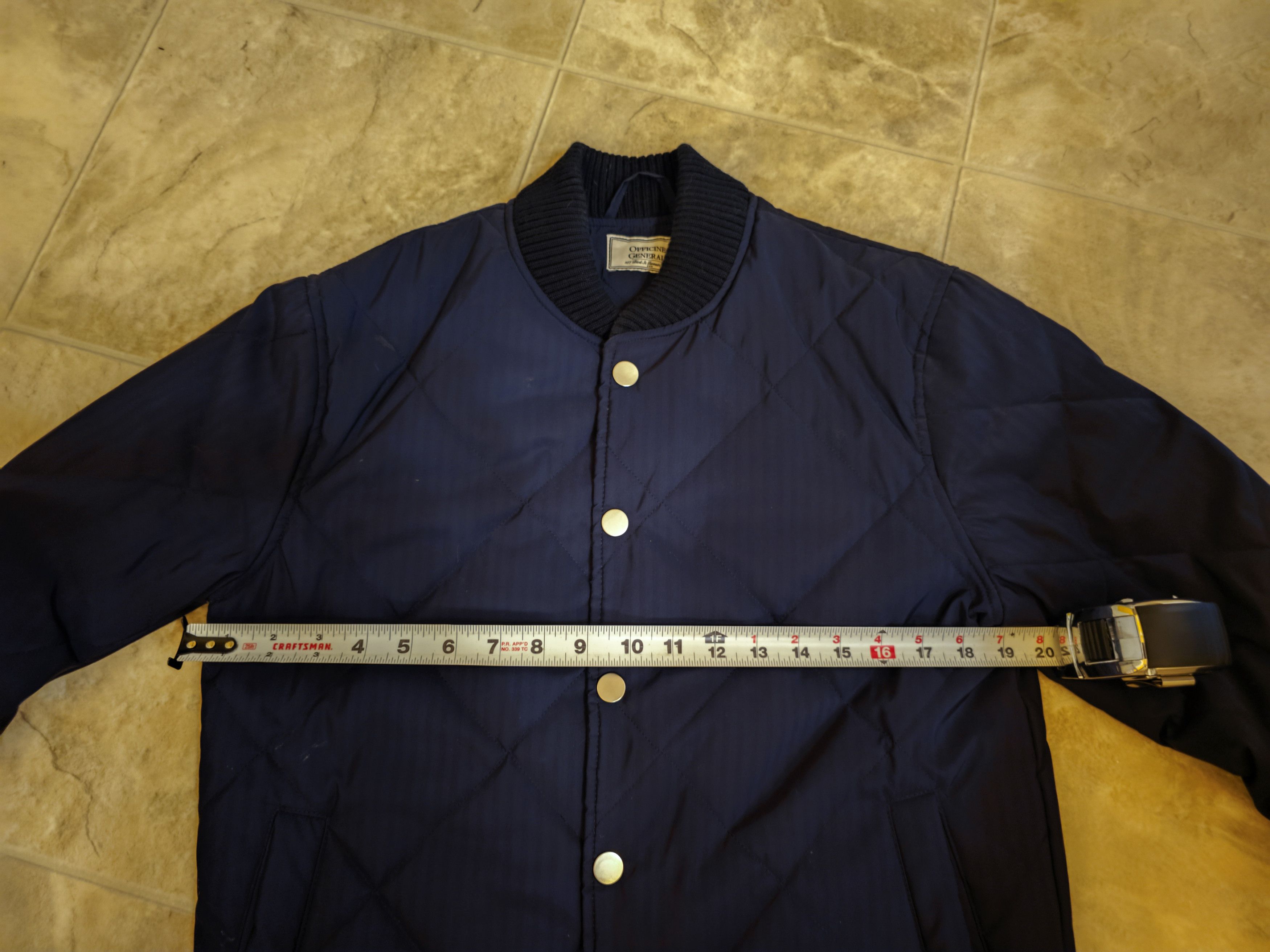 Officine Generale Quilted Navy Nylon Bomber, Size S Size US S / EU 44-46 / 1 - 2 Thumbnail