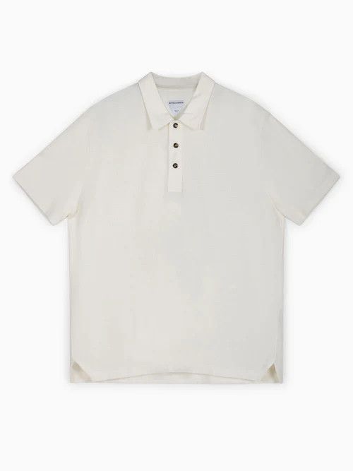 Bottega Veneta o1bcso1str0526 Light Cotton Piquet Polo Shirt in White Size US XL / EU 56 / 4 - 1 Thumbnail