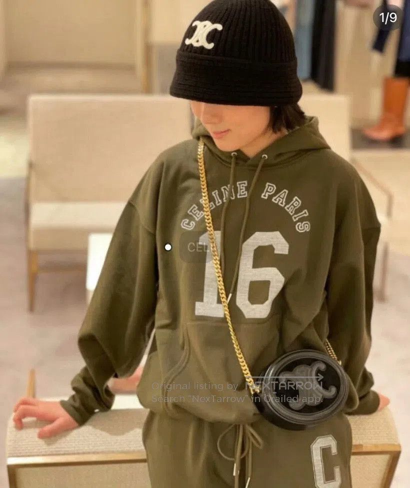 Celine Celine Army Green Cropped Hoodie. Size XS / US 0-2 / IT 36-38 - 8 Thumbnail