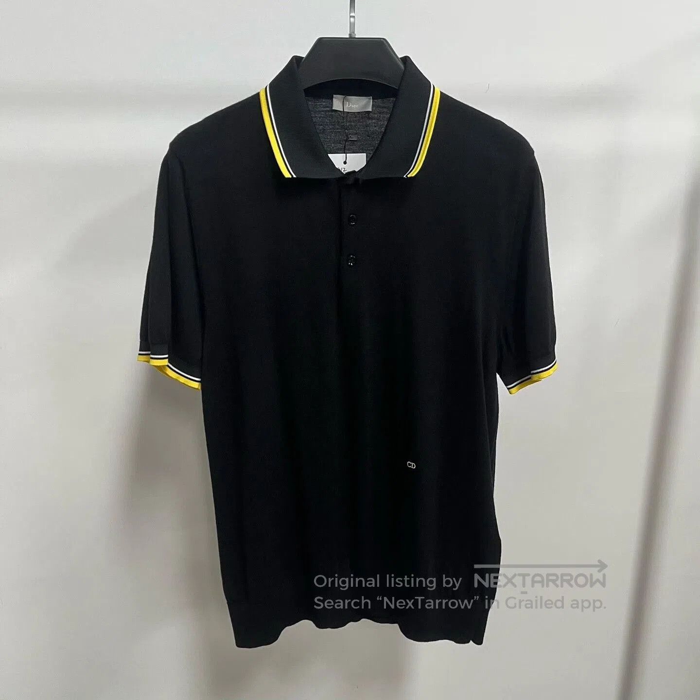 Dior Dior Homme SS06 Black Polo Shirt Rhinestones in size S | Grailed